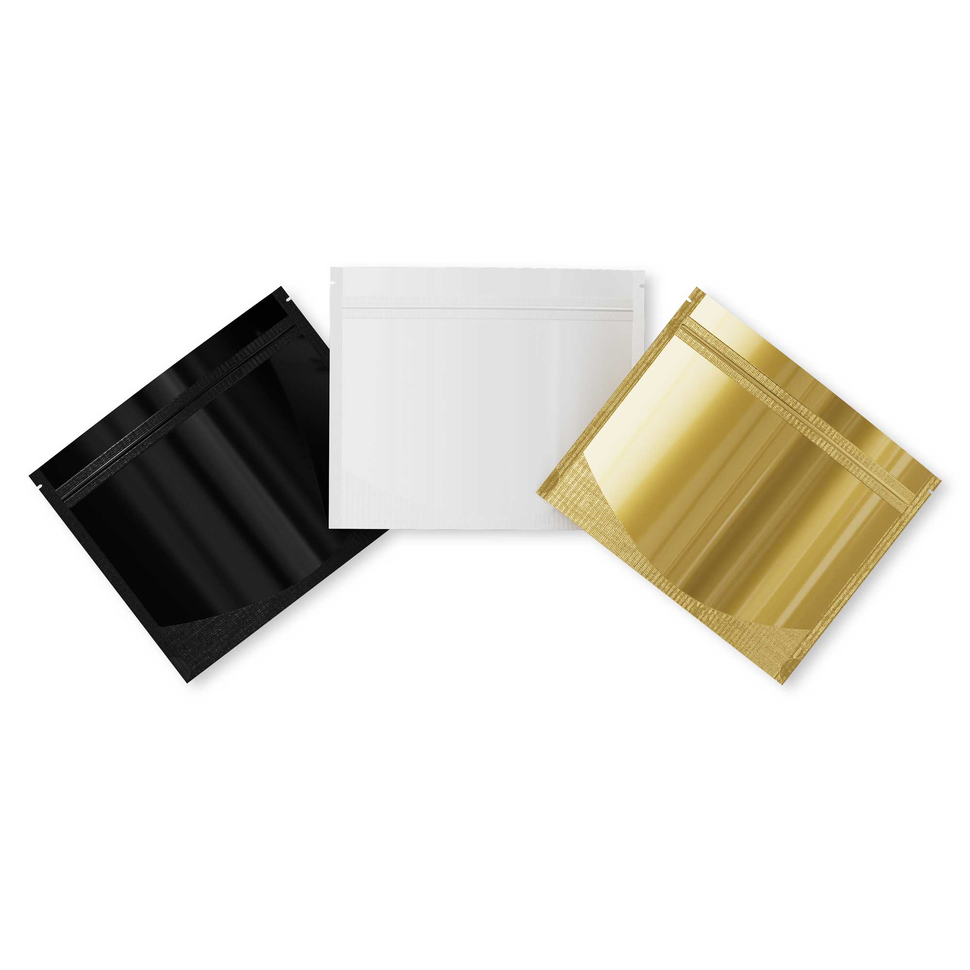 Customizable Double-Sided Glossy Horizontal Mylar Stand Up Zipper Seal Bags (Basic Printing)