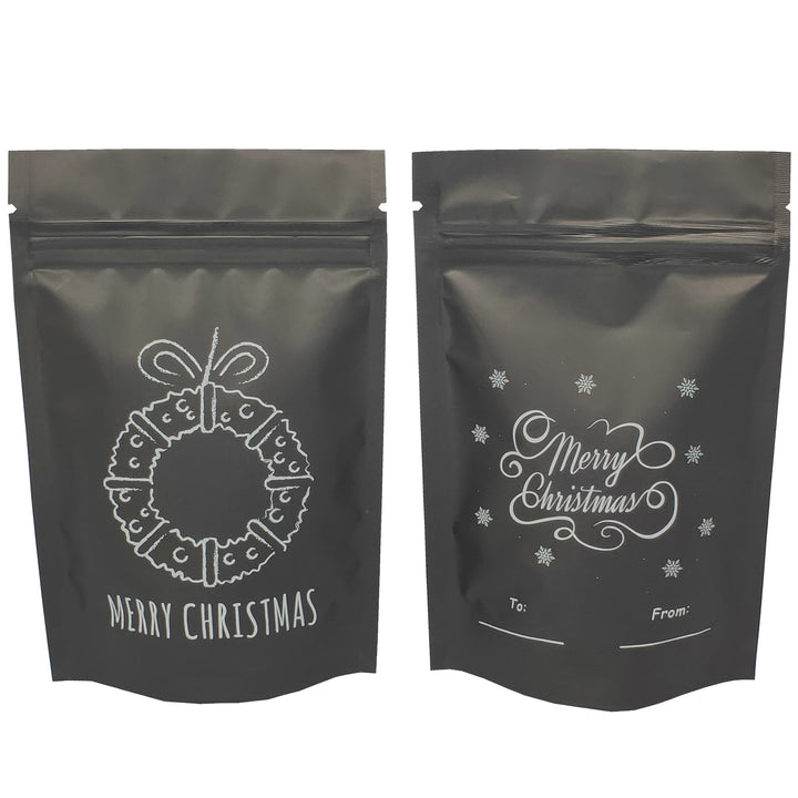 QQ Studio® Double-Sided Matte Christmas Designed Mylar Stand Strong Bags