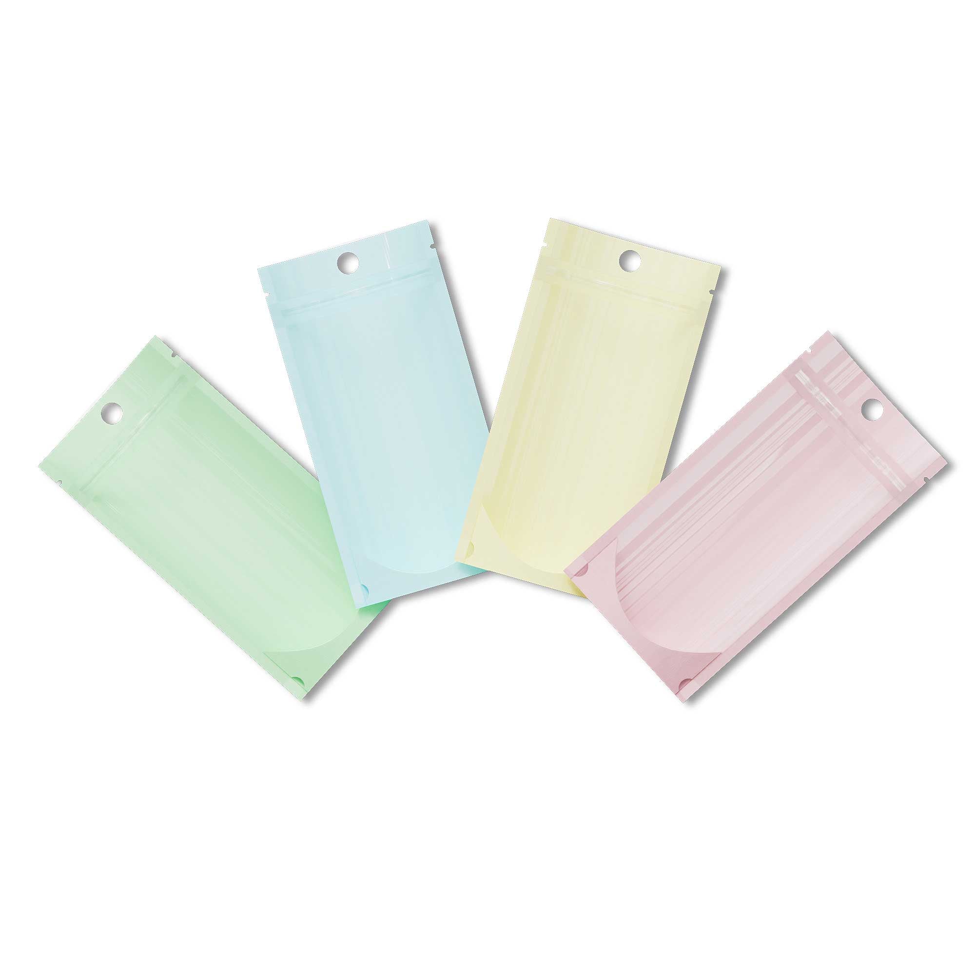 Customizable Pastel Tall Stand Up Zipper Seal Bags with Round Hang-Hole (Basic Printing)