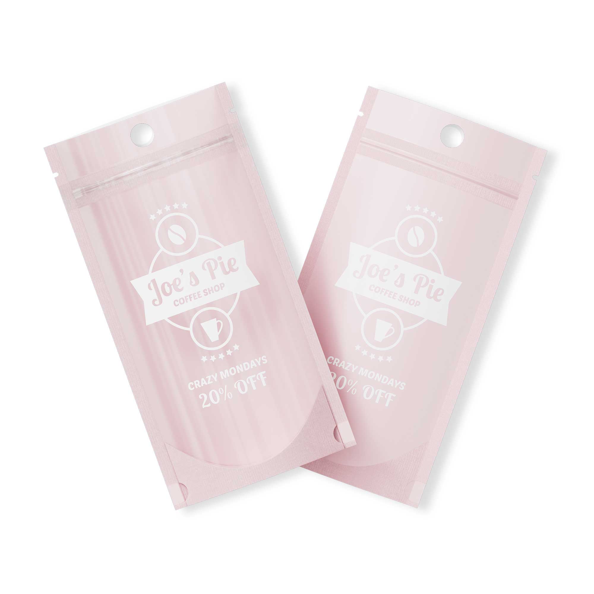 Customizable Pastel Tall Stand Up Zipper Seal Bags with Round Hang-Hole (Basic Printing)