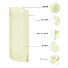 Customizable Pastel Tall Stand Up Zipper Seal Bags with Round Hang-Hole (Basic Printing)