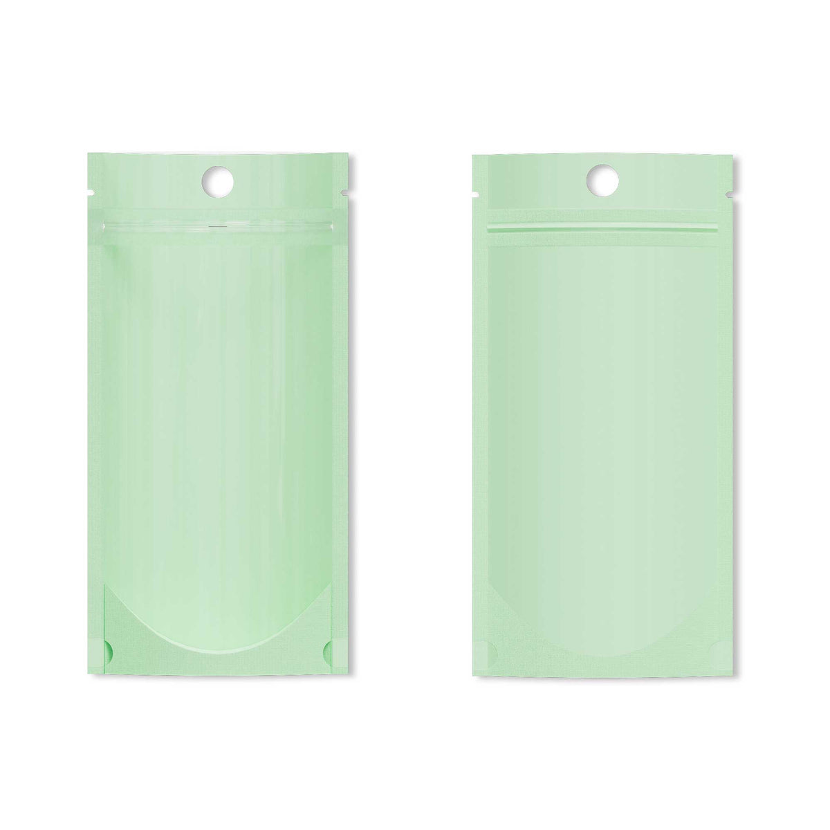 Customizable Pastel Tall Stand Up Zipper Seal Bags with Round Hang-Hole (Basic Printing)