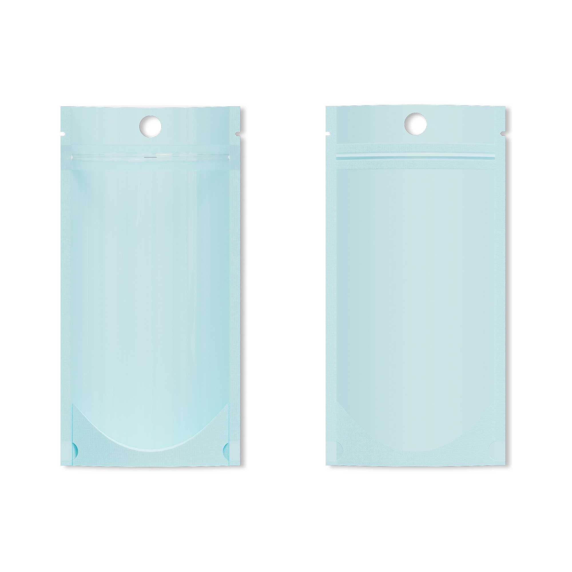 Customizable Pastel Tall Stand Up Zipper Seal Bags with Round Hang-Hole (Basic Printing)