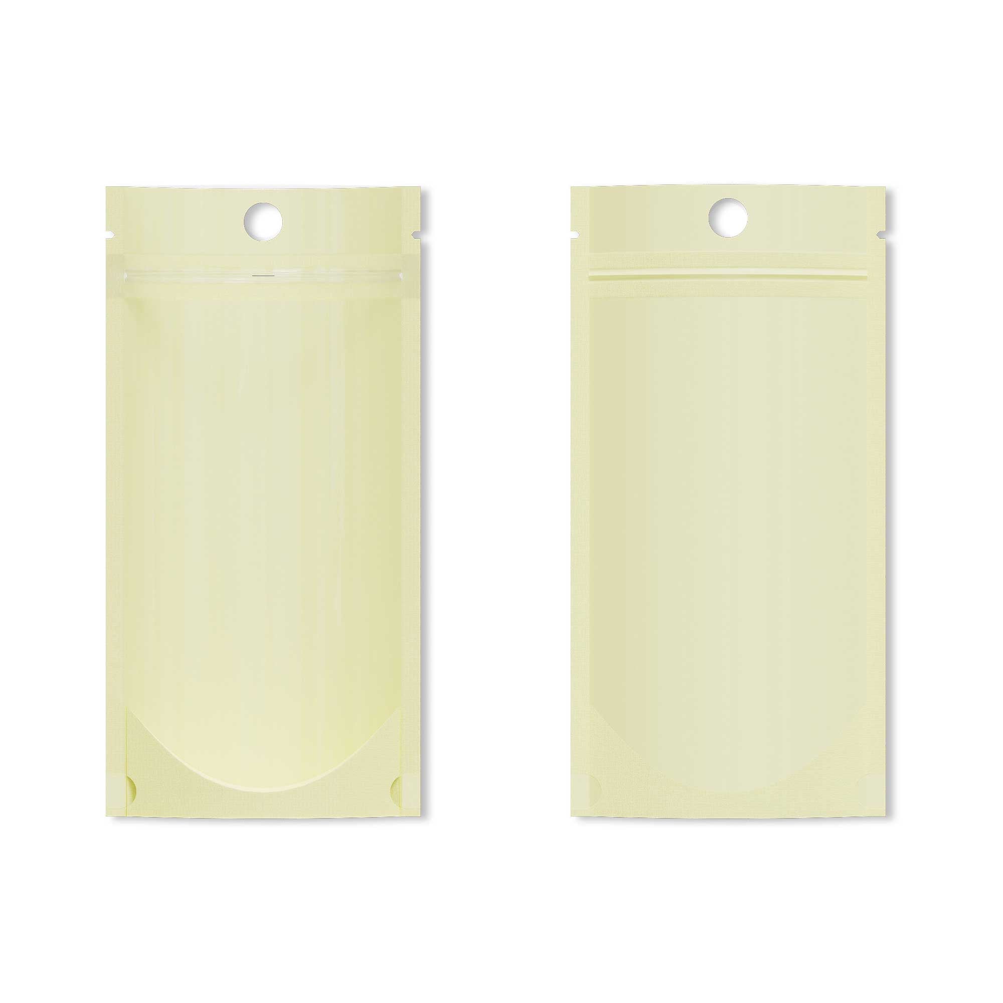 Customizable Pastel Tall Stand Up Zipper Seal Bags with Round Hang-Hole (Basic Printing)