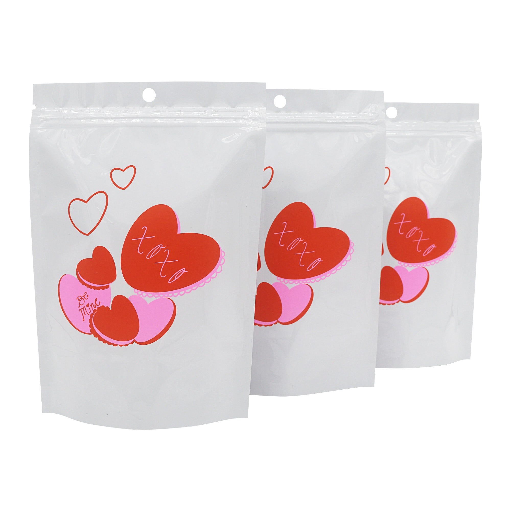 Half Arctic White Single Sided Valentine's Day Printed Metallic Mylar Stand Strong® Bags