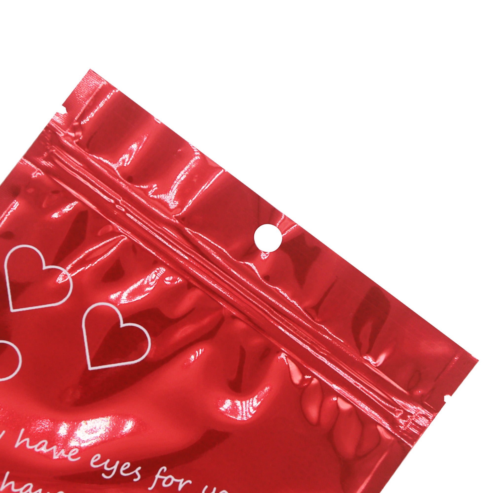 Half Heart Red Double Sided Valentine's Day Printed Metallic Mylar Stand Strong® Bags