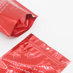 Half Heart Red Double Sided Valentine's Day Printed Metallic Mylar Stand Strong® Bags