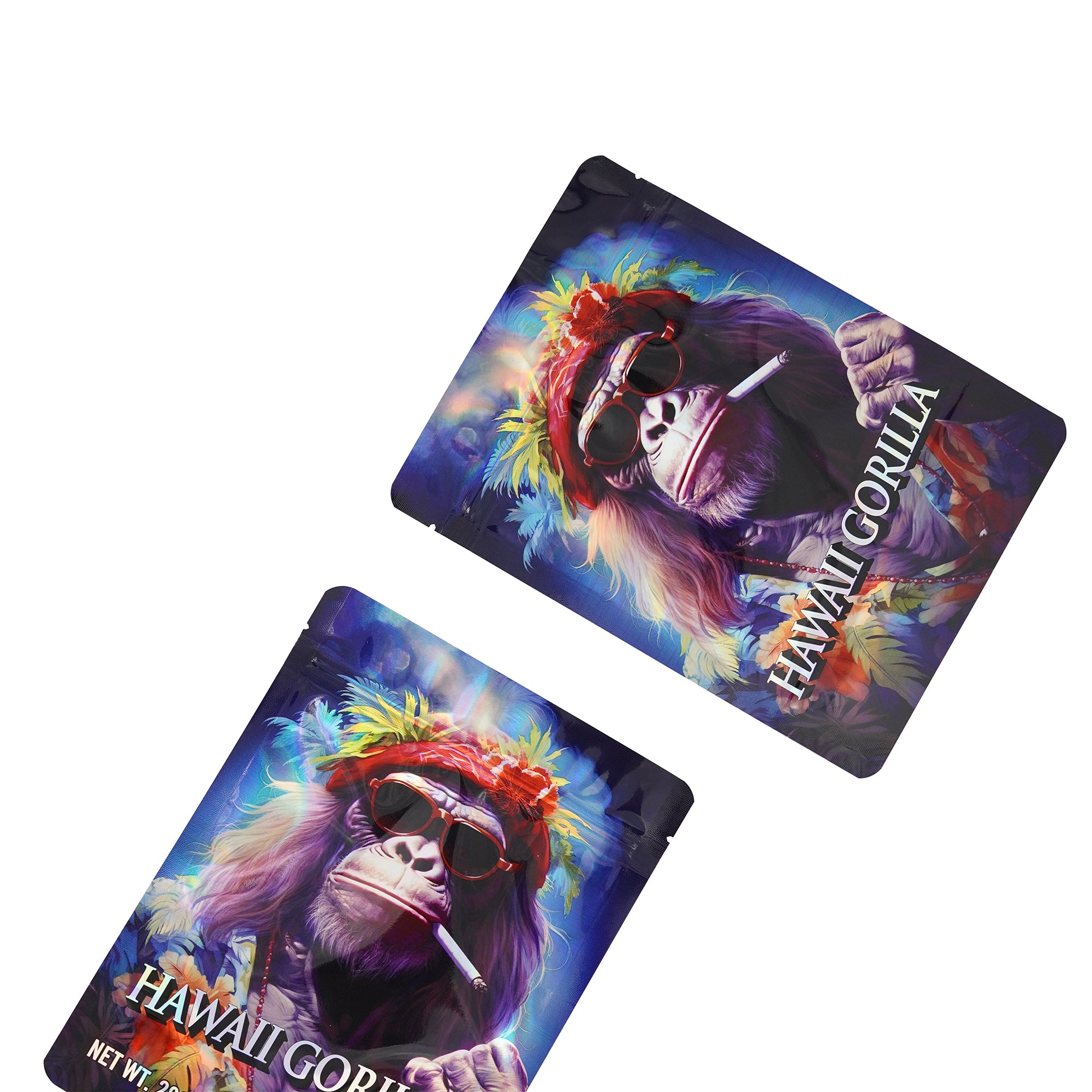 Holographic Four Designs Stand Strong® Smell Proof Mylar Foil Bags