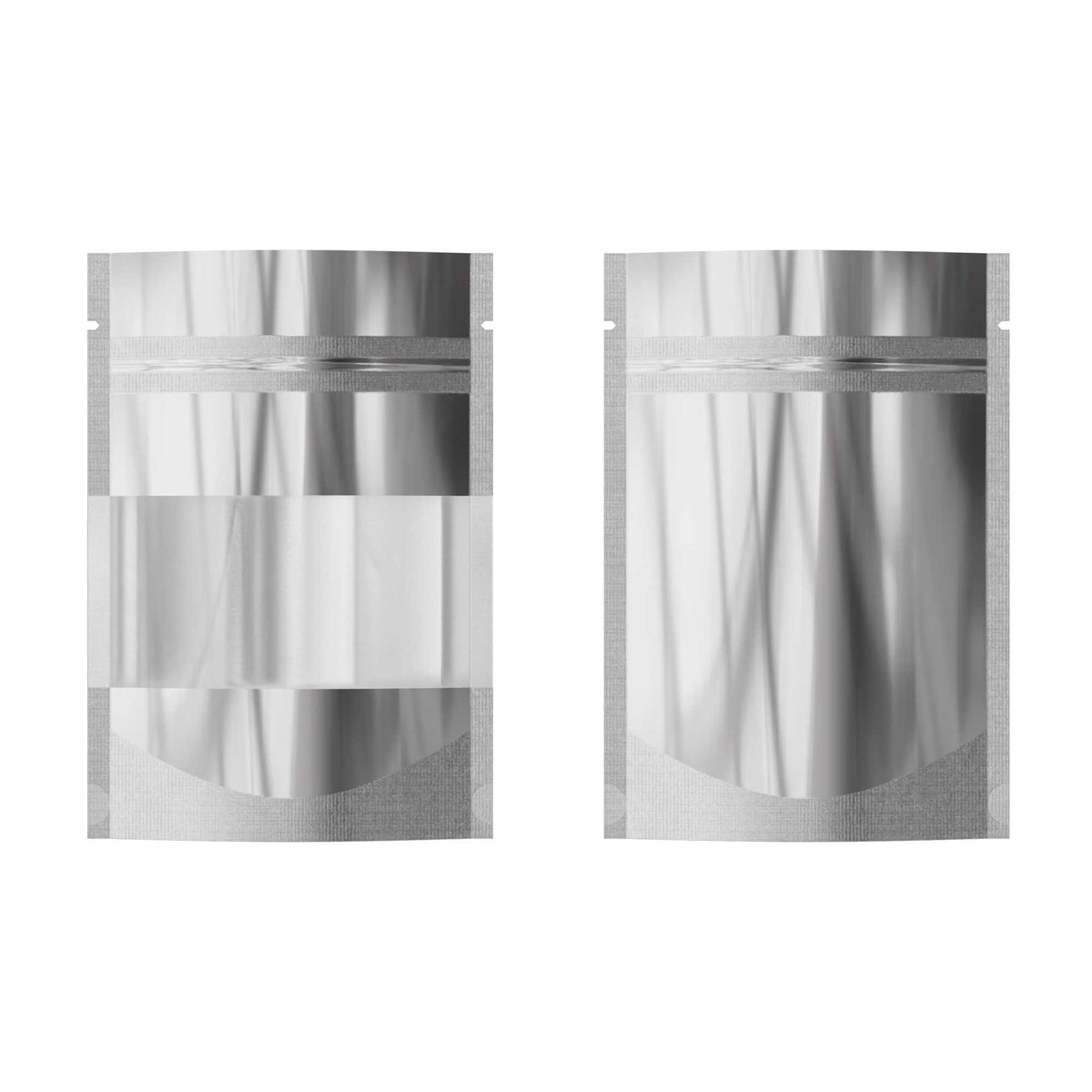 Customizable Glossy Metallic Foil with Transparent Window Stand Up Zipper Bags (Basic Printing)