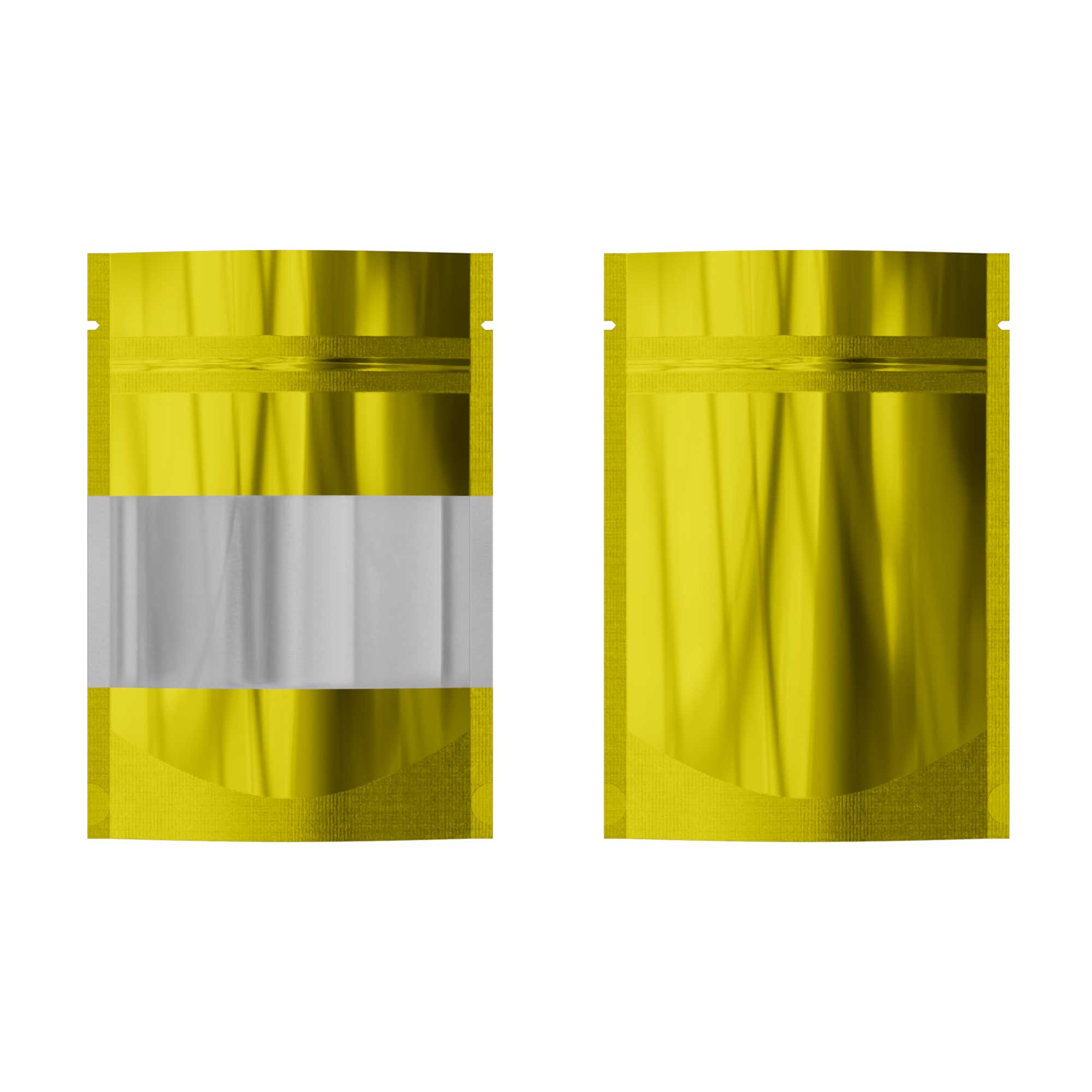 Customizable Glossy Metallic Foil with Transparent Window Stand Up Zipper Bags (Basic Printing)