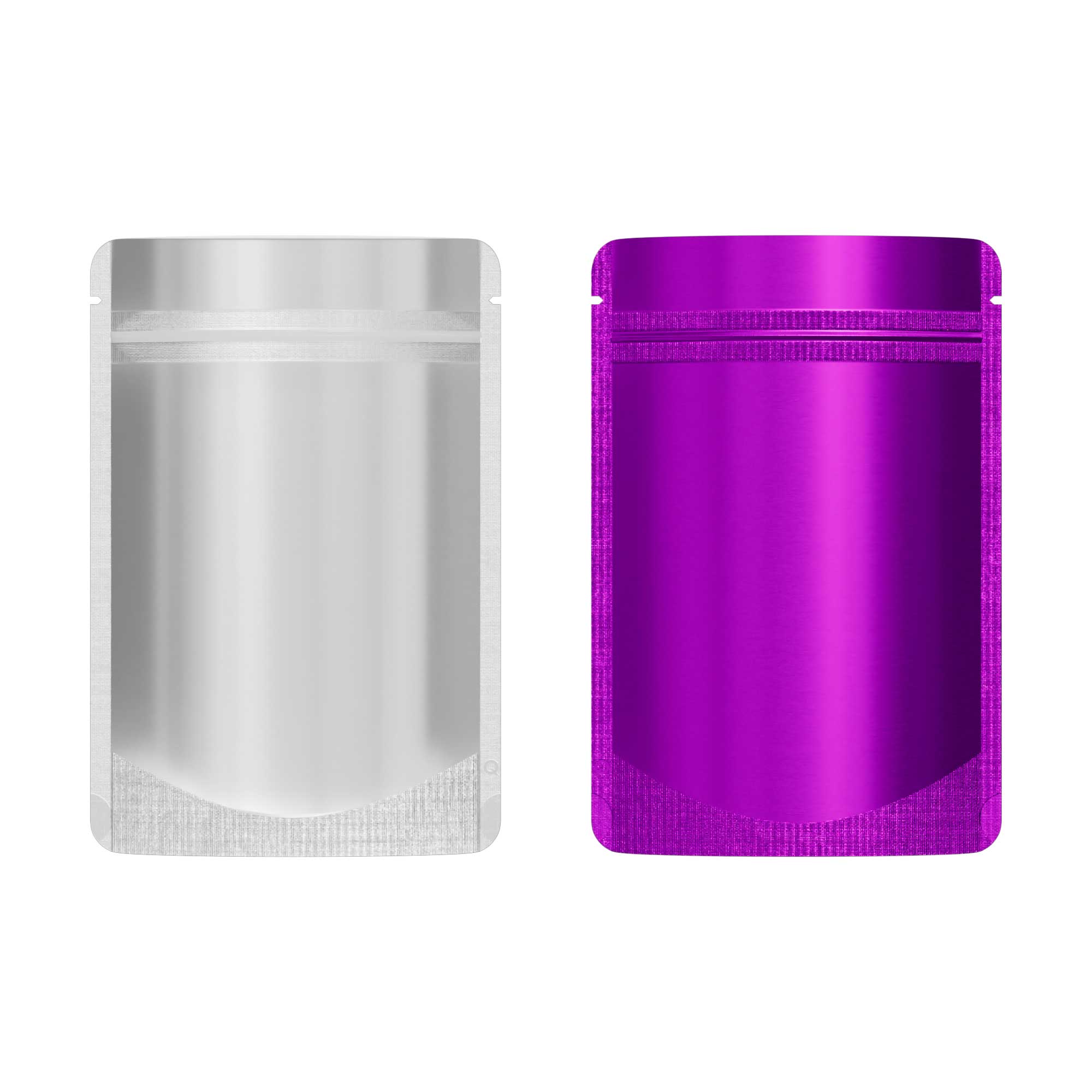 Customizable Single Side Matte Color Metallic Mylar Stand Up Zipper Seal Bags (Basic Printing)