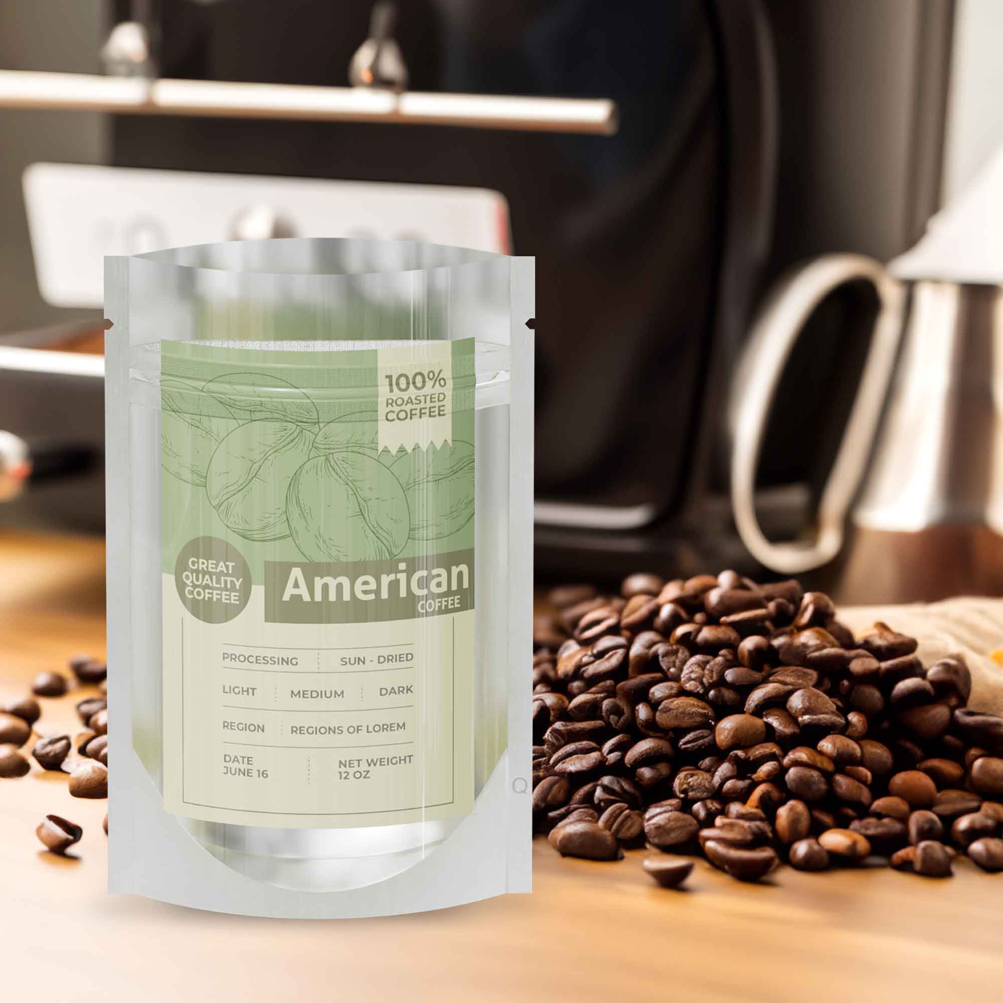 Customizable Single Side Matte Color Metallic Mylar Stand Up Zipper Seal Bags (Full Customization)