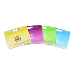 Customizable Gradient Clear Side Gusset Stand Up Zipper Seal Bags with Die-Cut Handle (Basic Printing)