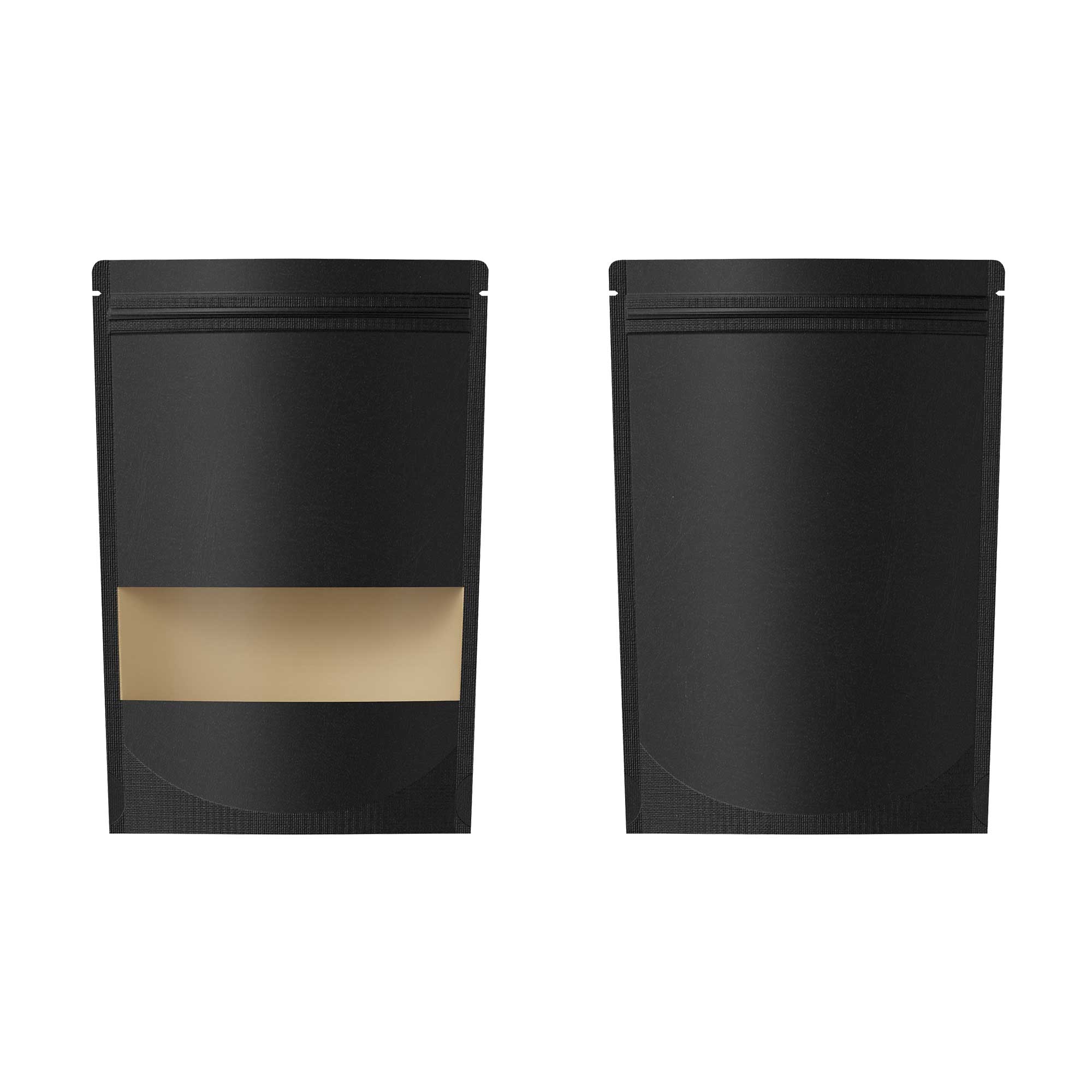 Customizable Rounded Corners Kraft with Window Stand Up Zipper Seal Bags (Basic Printing)