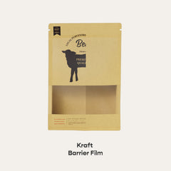 Customizable Kraft Paper Side Gusset with Translucent Window Stand Up Zipper Seal Bags (Full Customization)