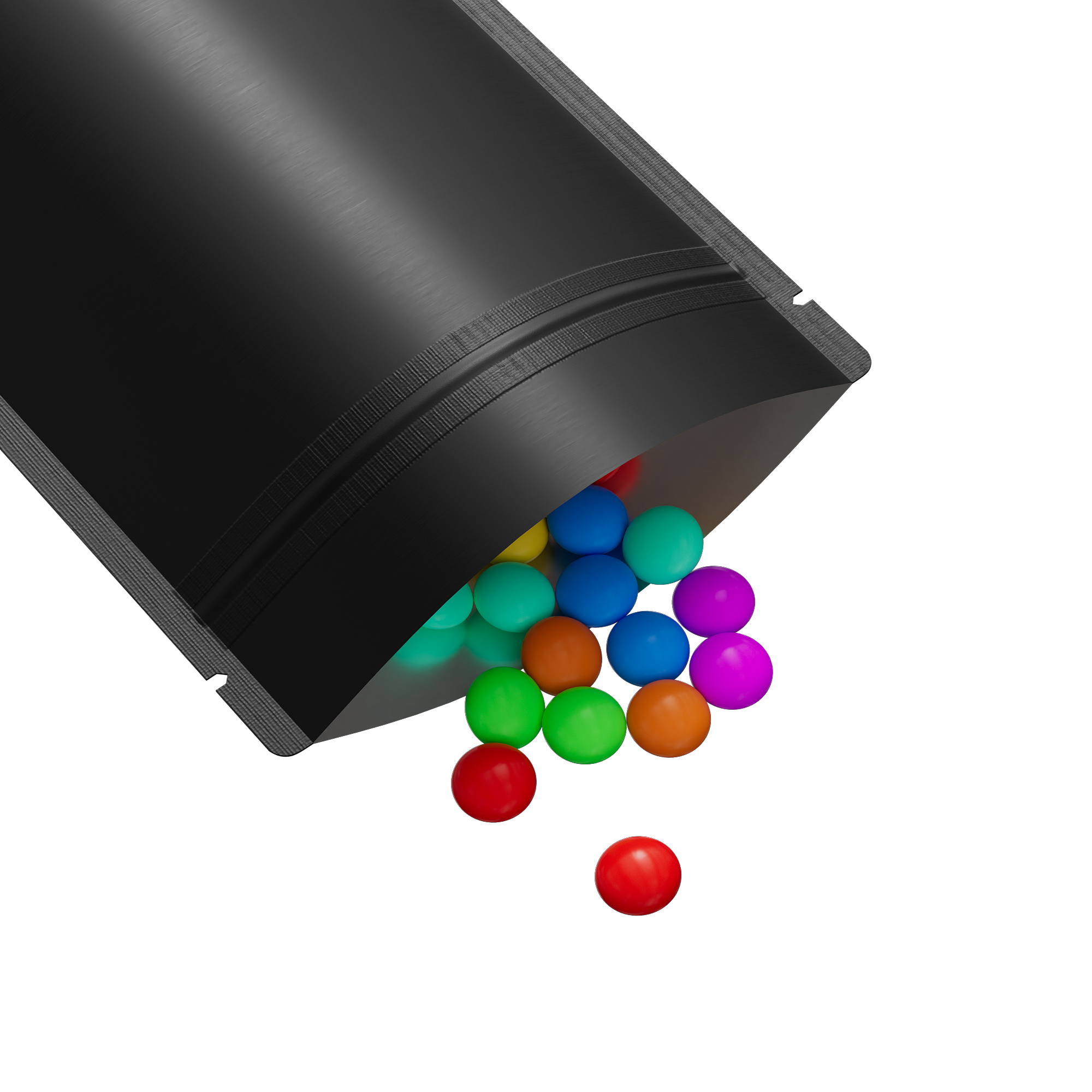 Matte Waxed Black Mylar Stand Strong® Bags with Rounded Corners