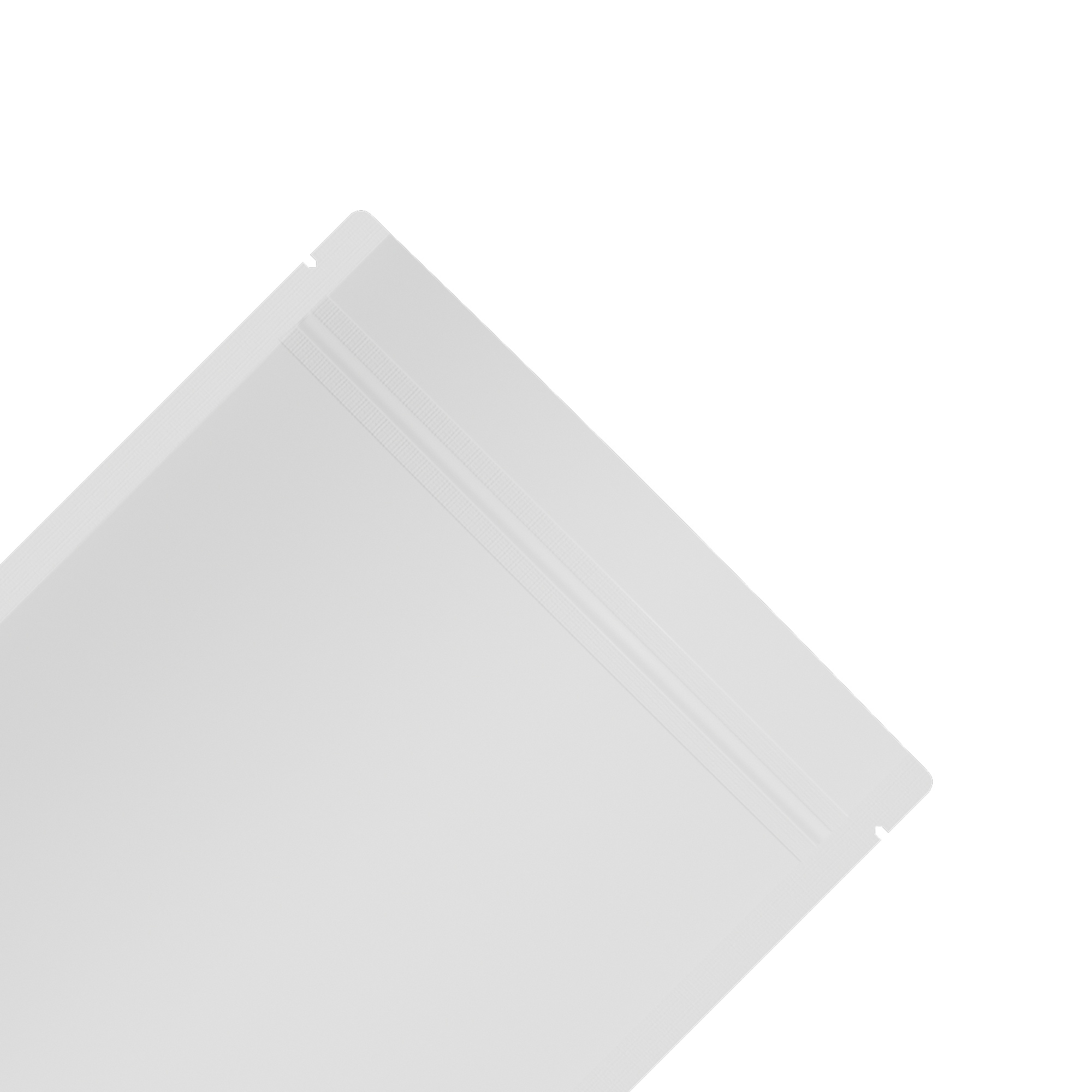 Matte Winter White Mylar Stand Strong® Bags with Rounded Corners