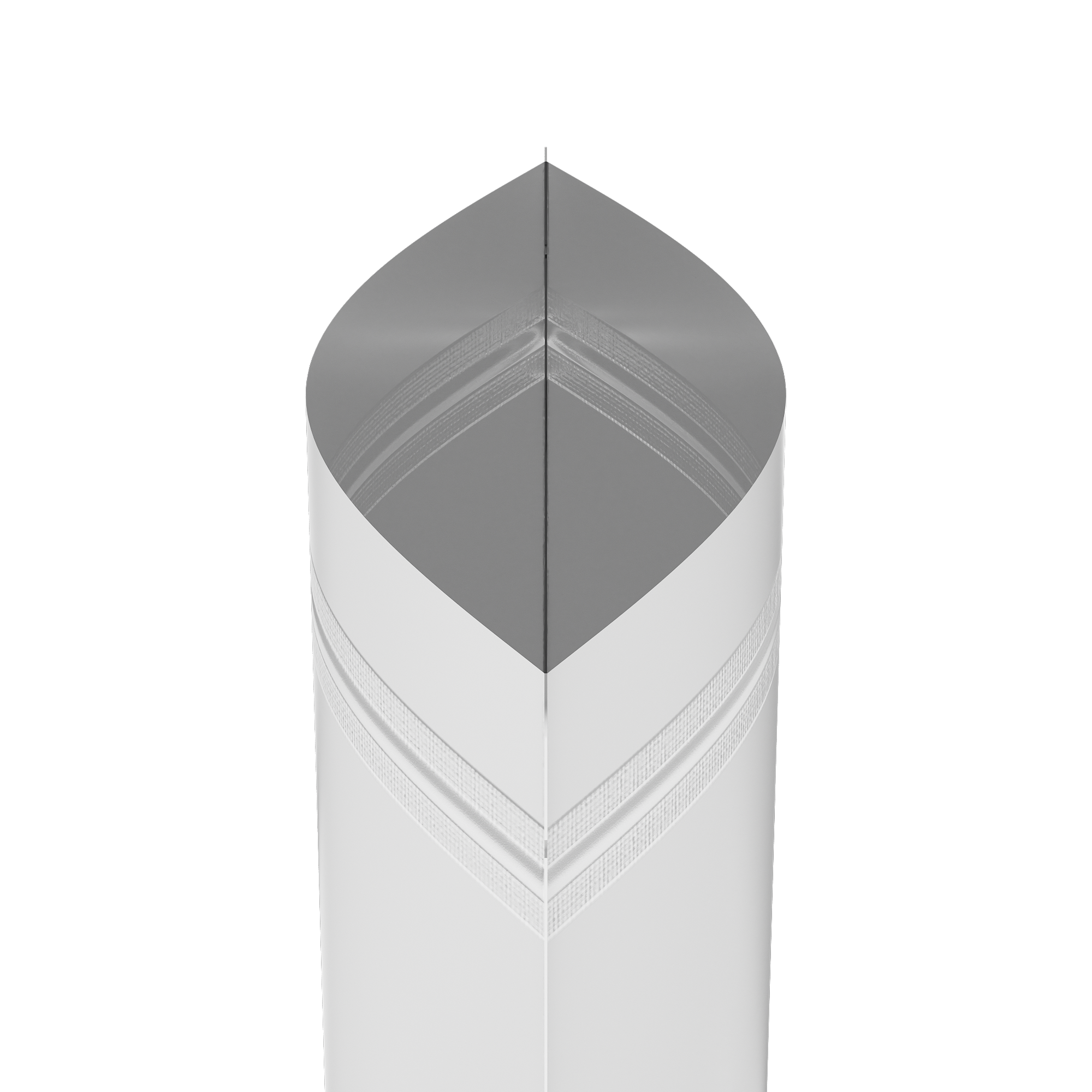 Matte Winter White Mylar Stand Strong® Bags with Rounded Corners