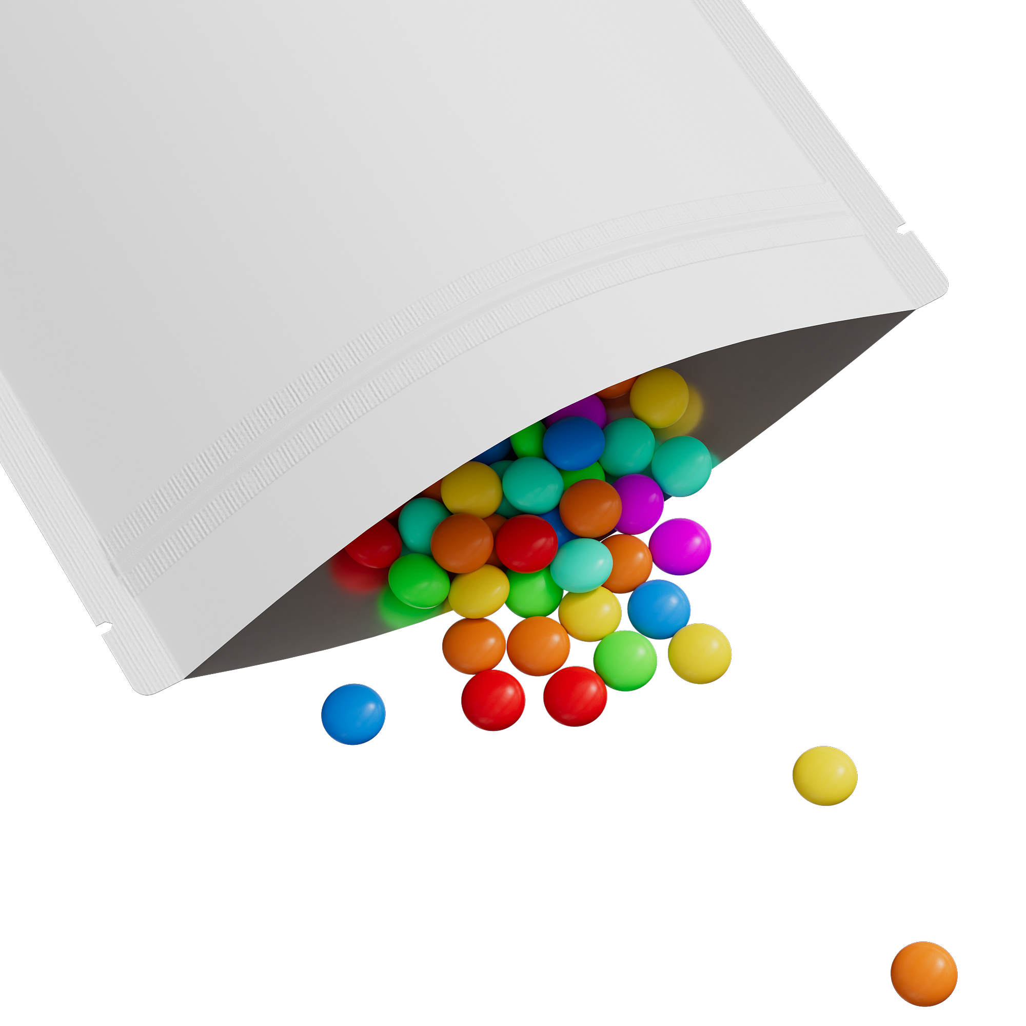 Matte Winter White Mylar Stand Strong® Bags with Rounded Corners