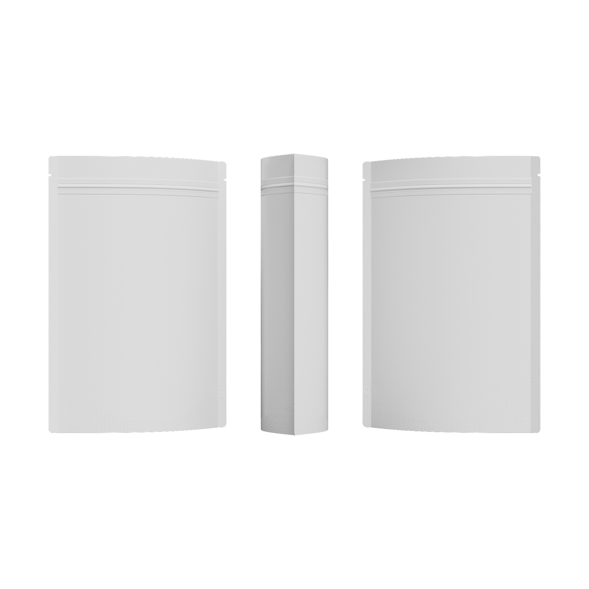 Matte Winter White Mylar Stand Strong® Bags with Rounded Corners