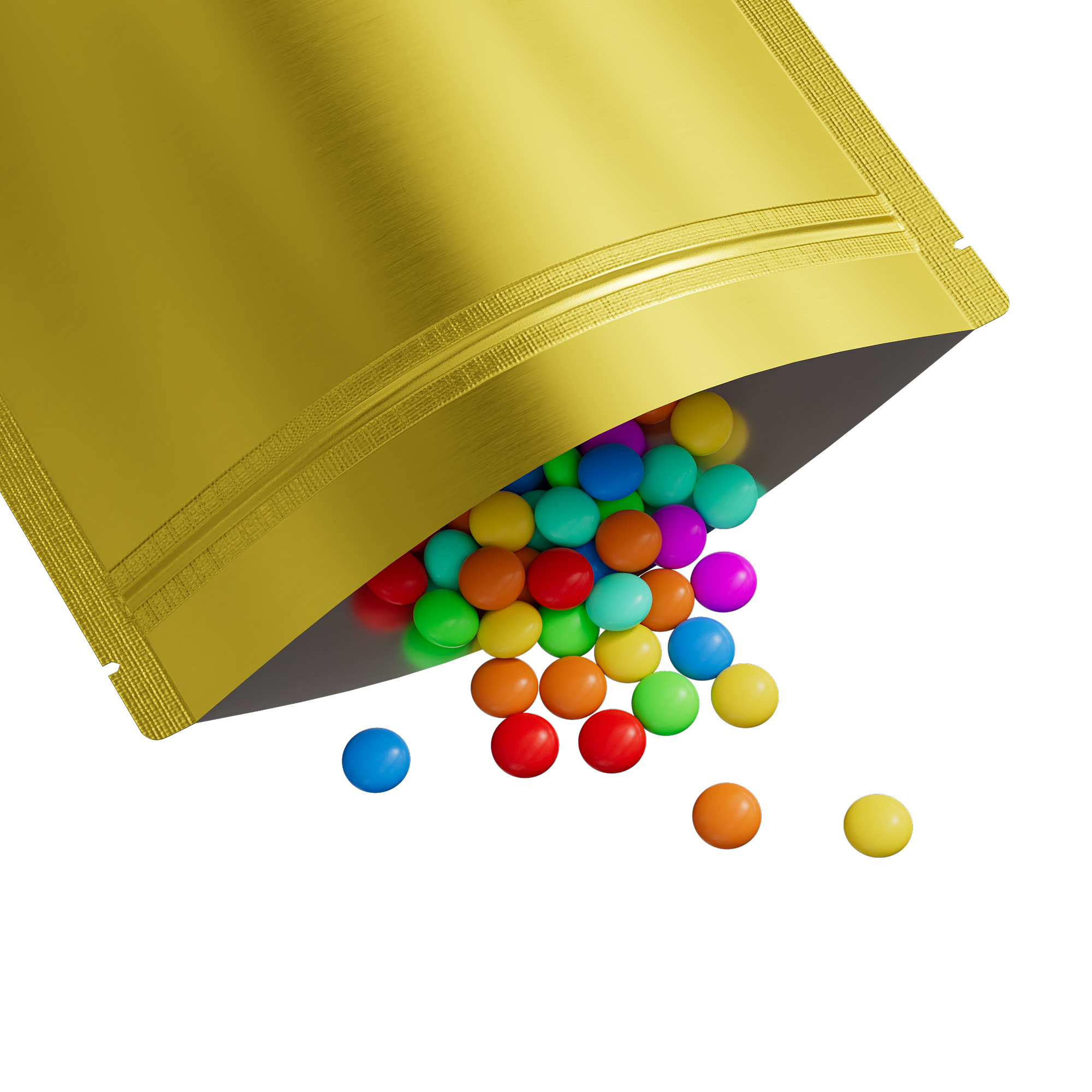 Matte Brass Gold Mylar Stand Strong® Bags with Rounded Corners