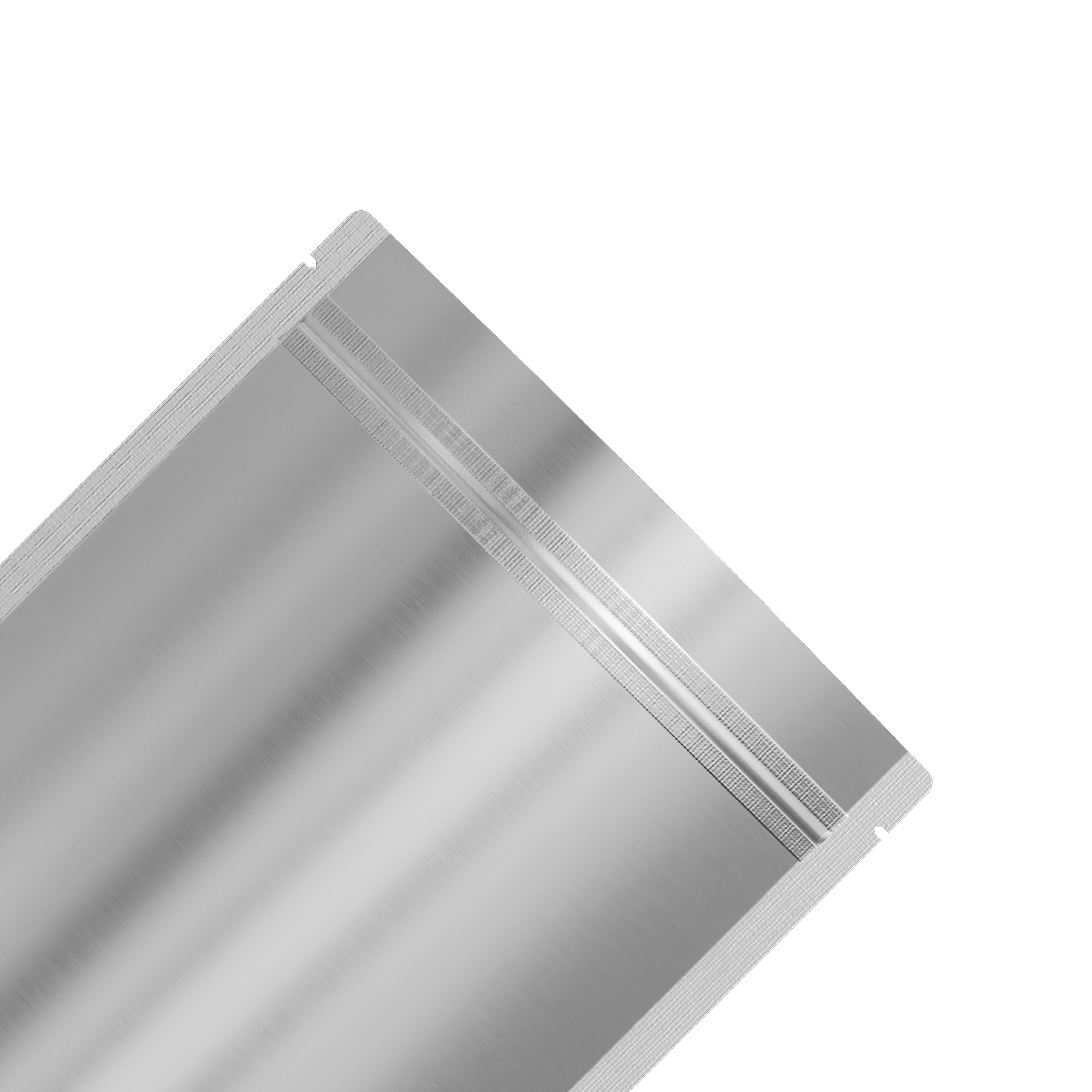 Matte Nickel Silver Mylar Stand Strong® Bags with Rounded Corners
