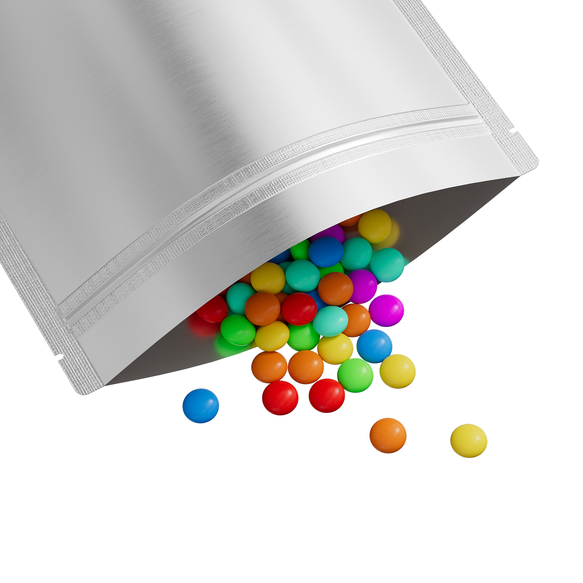 Matte Nickel Silver Mylar Stand Strong® Bags with Rounded Corners
