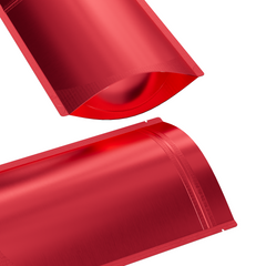 Matte Strawberry Red Mylar Stand Strong® Bags with Rounded Corners