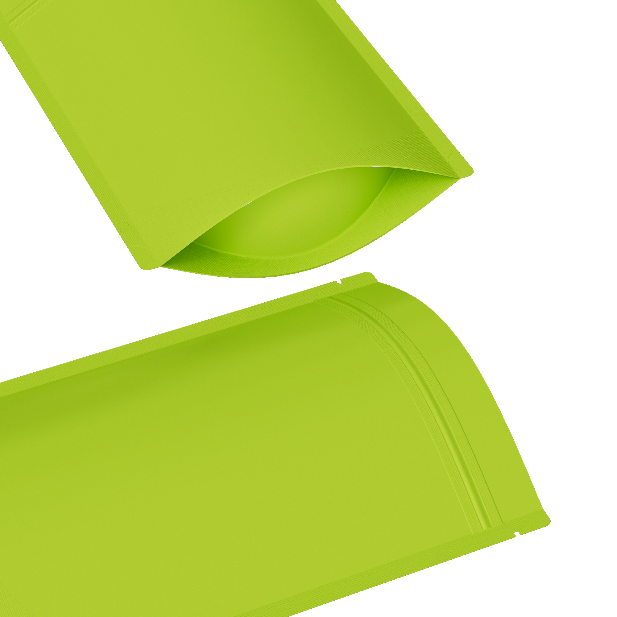 Matte Pistachio Green Metalized Foil Stand Strong® Packaging Bags with Rounded Corners