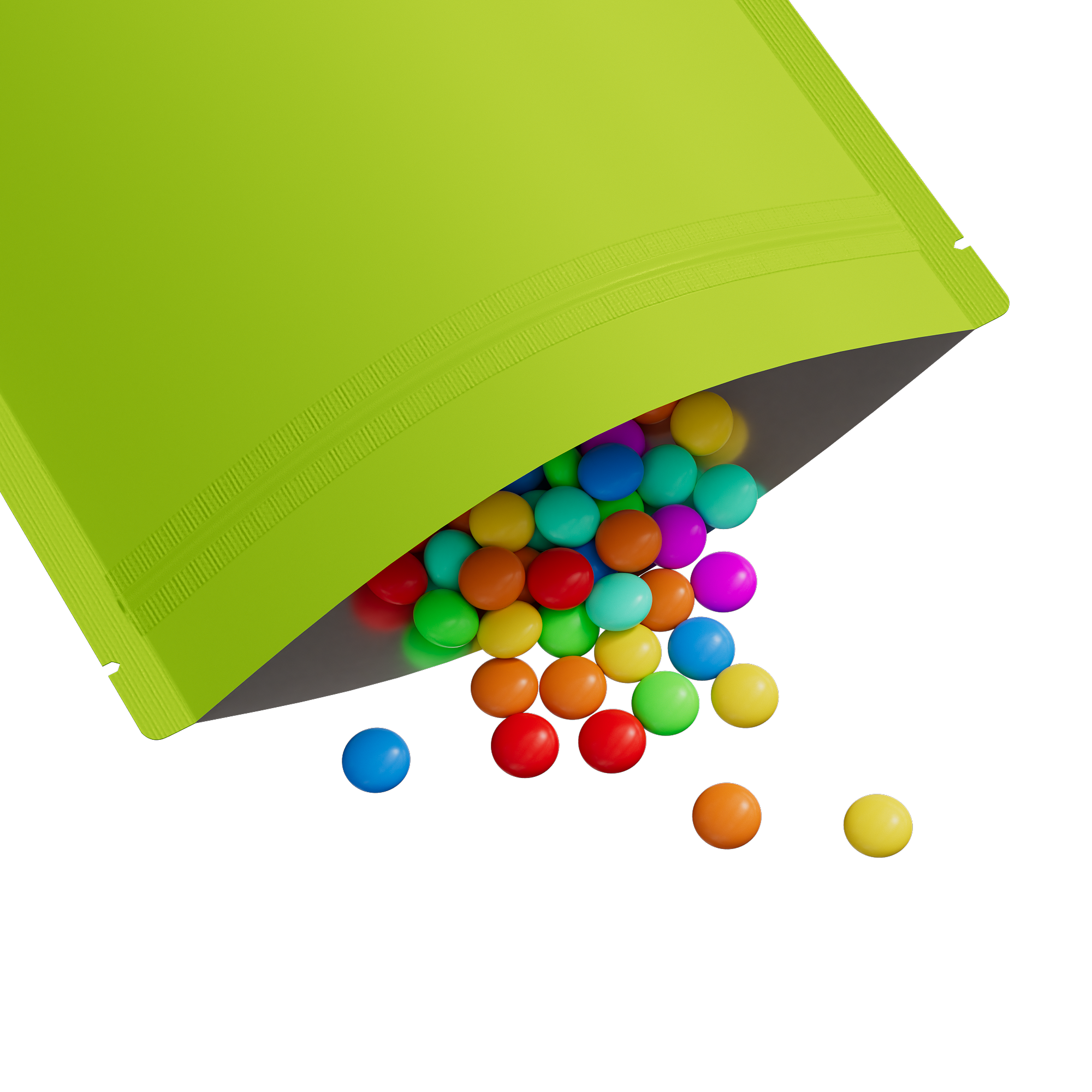 Matte Pistachio Green Metalized Foil Stand Strong® Packaging Bags with Rounded Corners