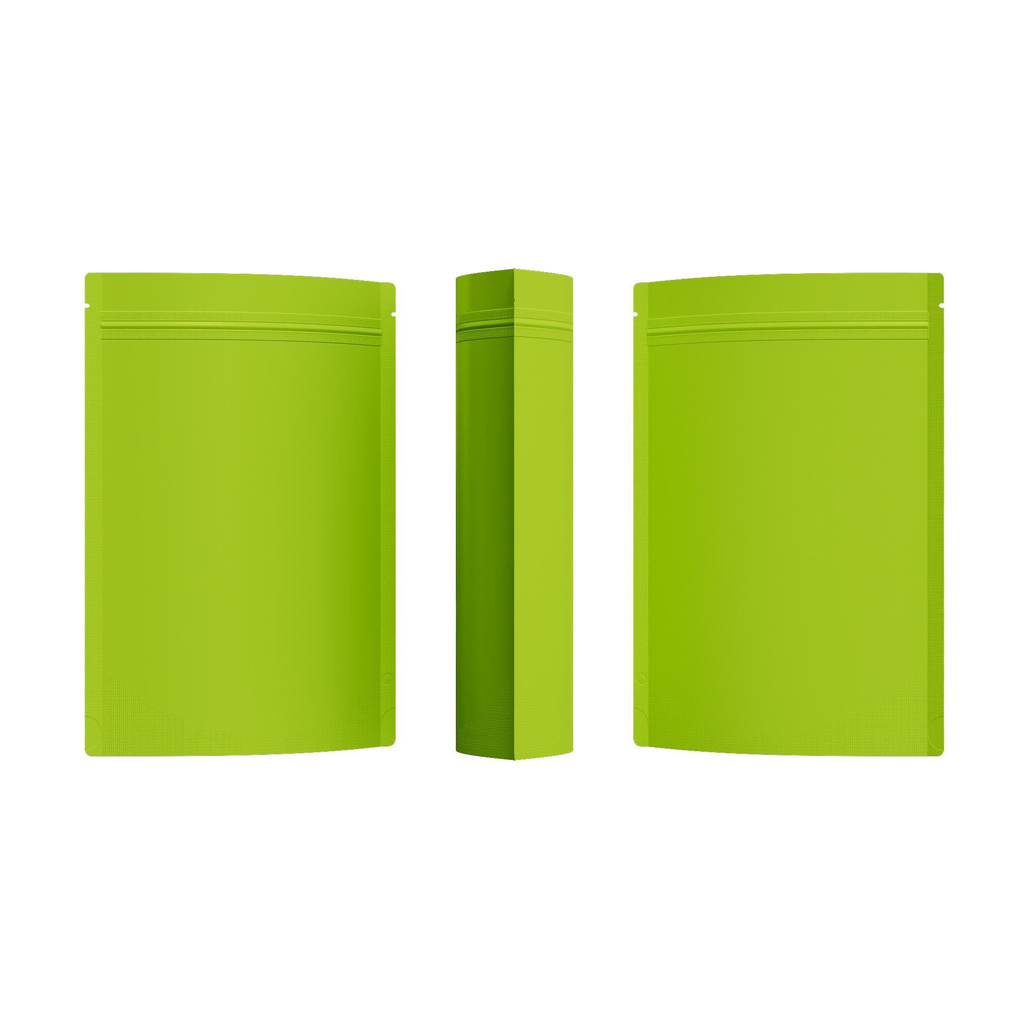 Matte Pistachio Green Metalized Foil Stand Strong® Packaging Bags with Rounded Corners