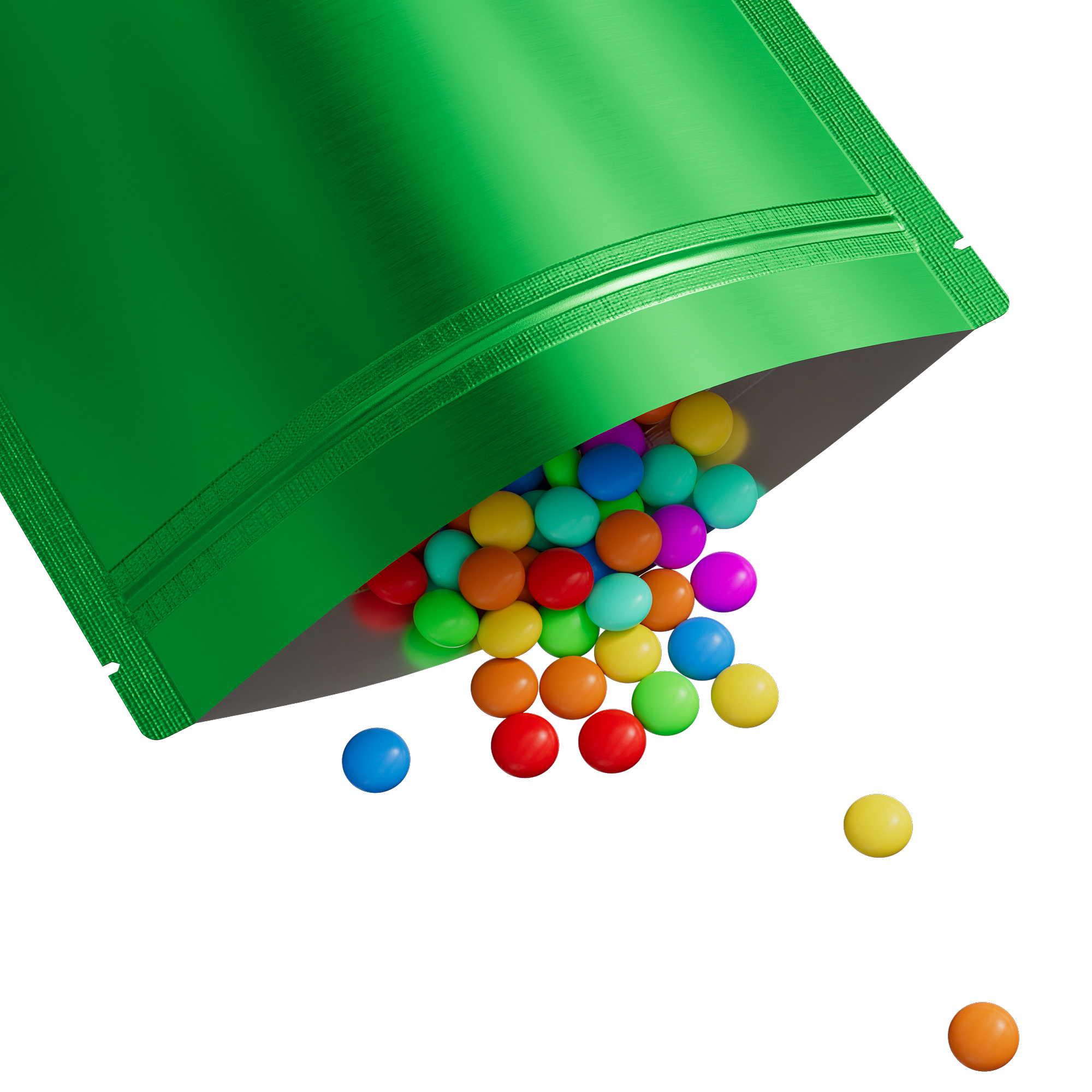 Matte Sea Green Mylar Stand Strong® Bags with Rounded Corners