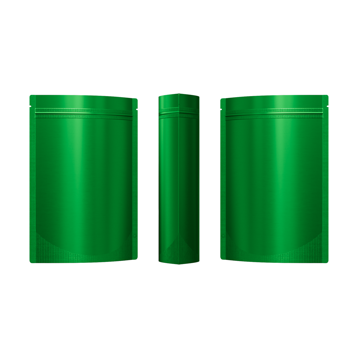 Matte Sea Green Mylar Stand Strong® Bags with Rounded Corners