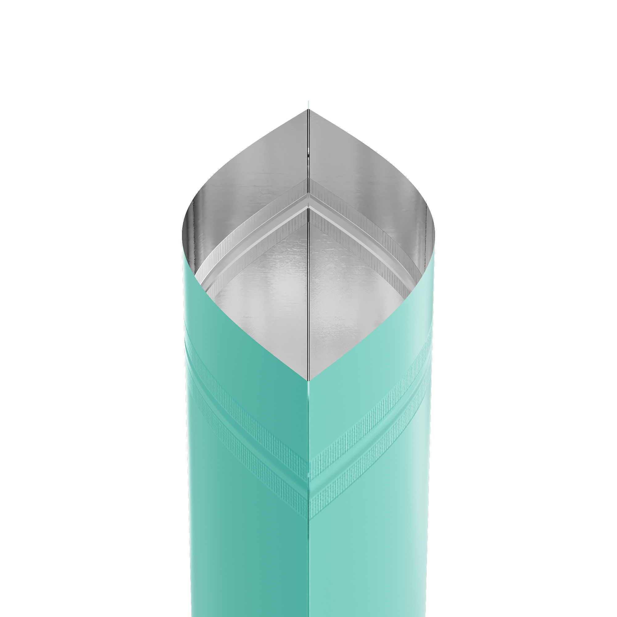 Matte Songbird Blue Metalized Foil Stand Strong® Packaging Bags with Rounded Corners