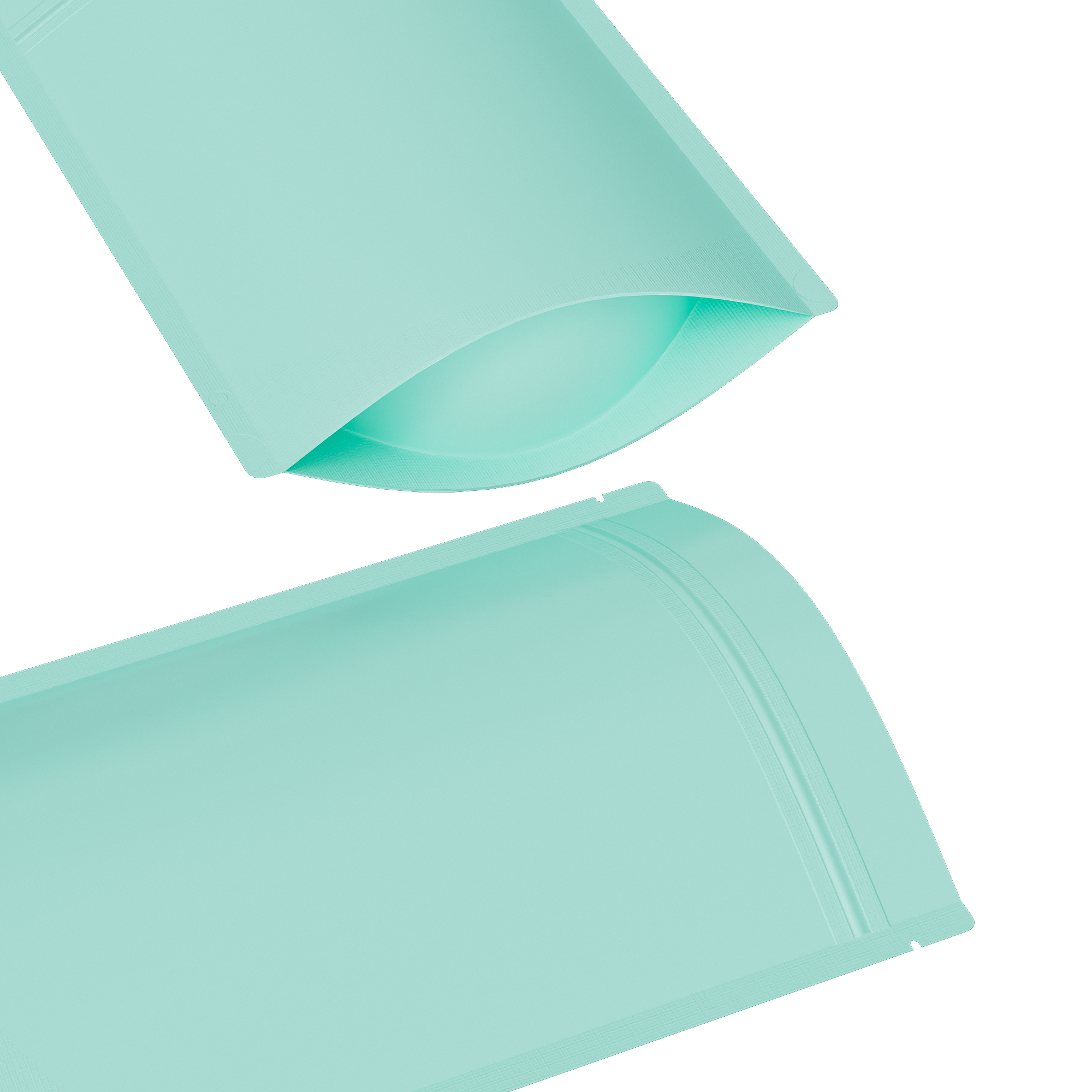 Matte Songbird Blue Metalized Foil Stand Strong® Packaging Bags with Rounded Corners