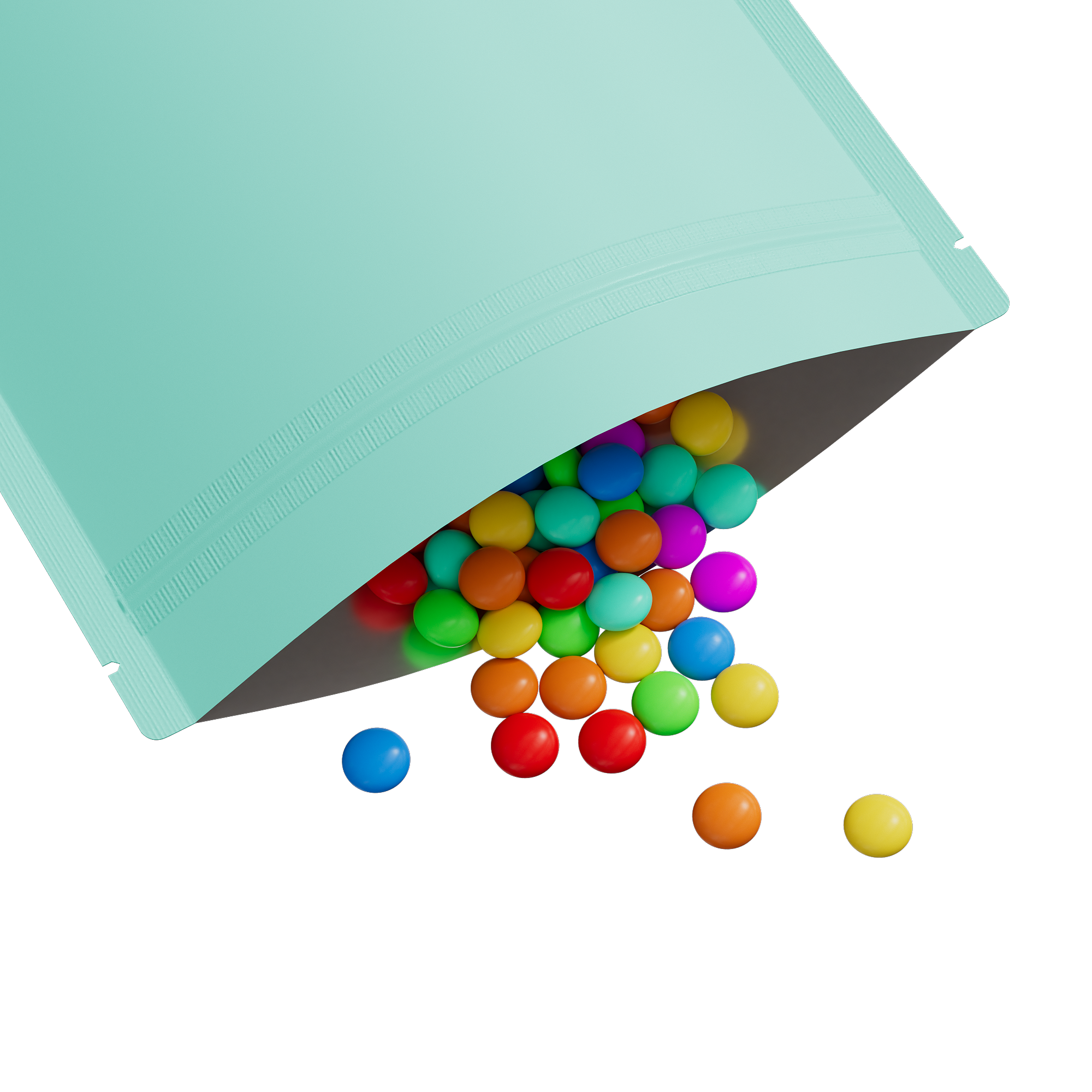 Matte Songbird Blue Metalized Foil Stand Strong® Packaging Bags with Rounded Corners