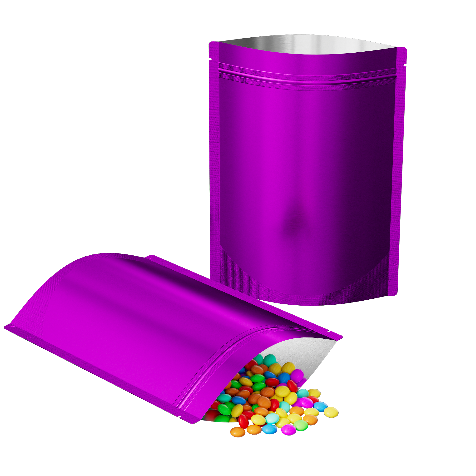 Matte Amythest Purple Mylar Stand Strong® Bags with Rounded Corners