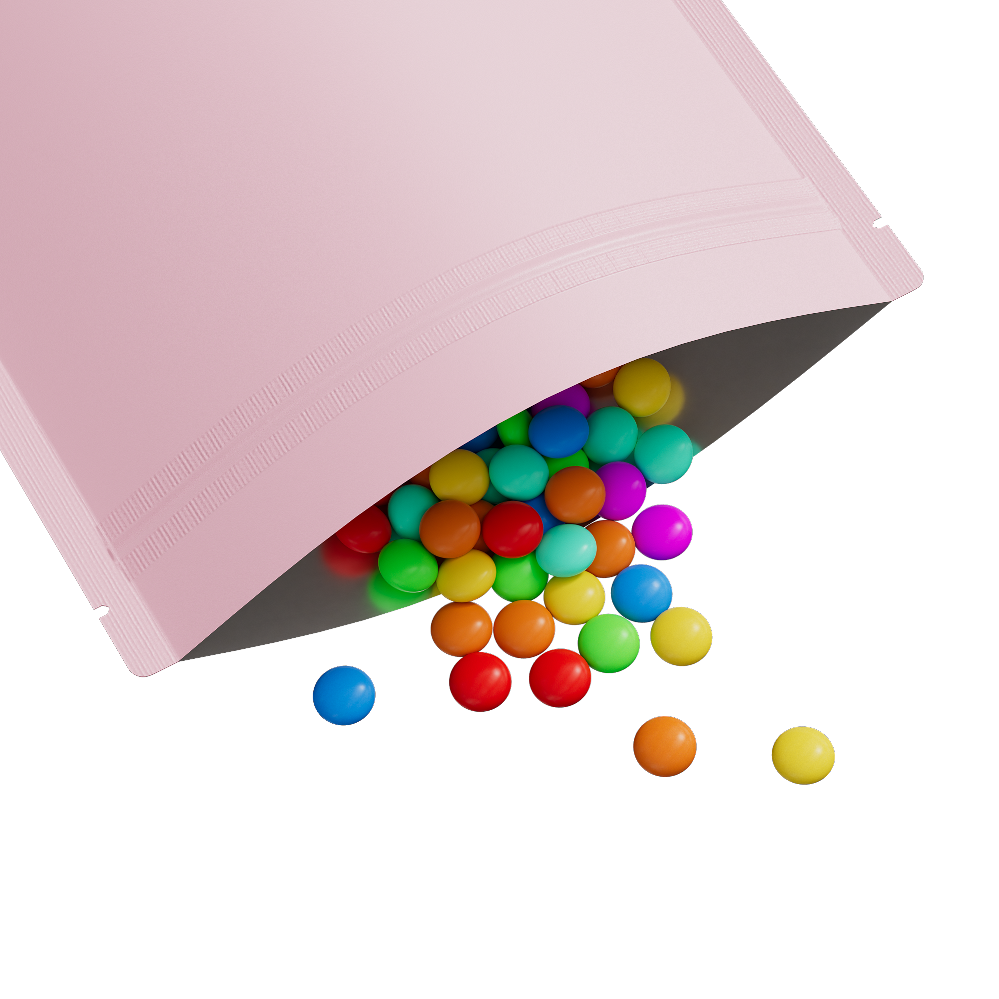 Matte Perfect Pink Mylar Stand Strong® Bags with Rounded Corners