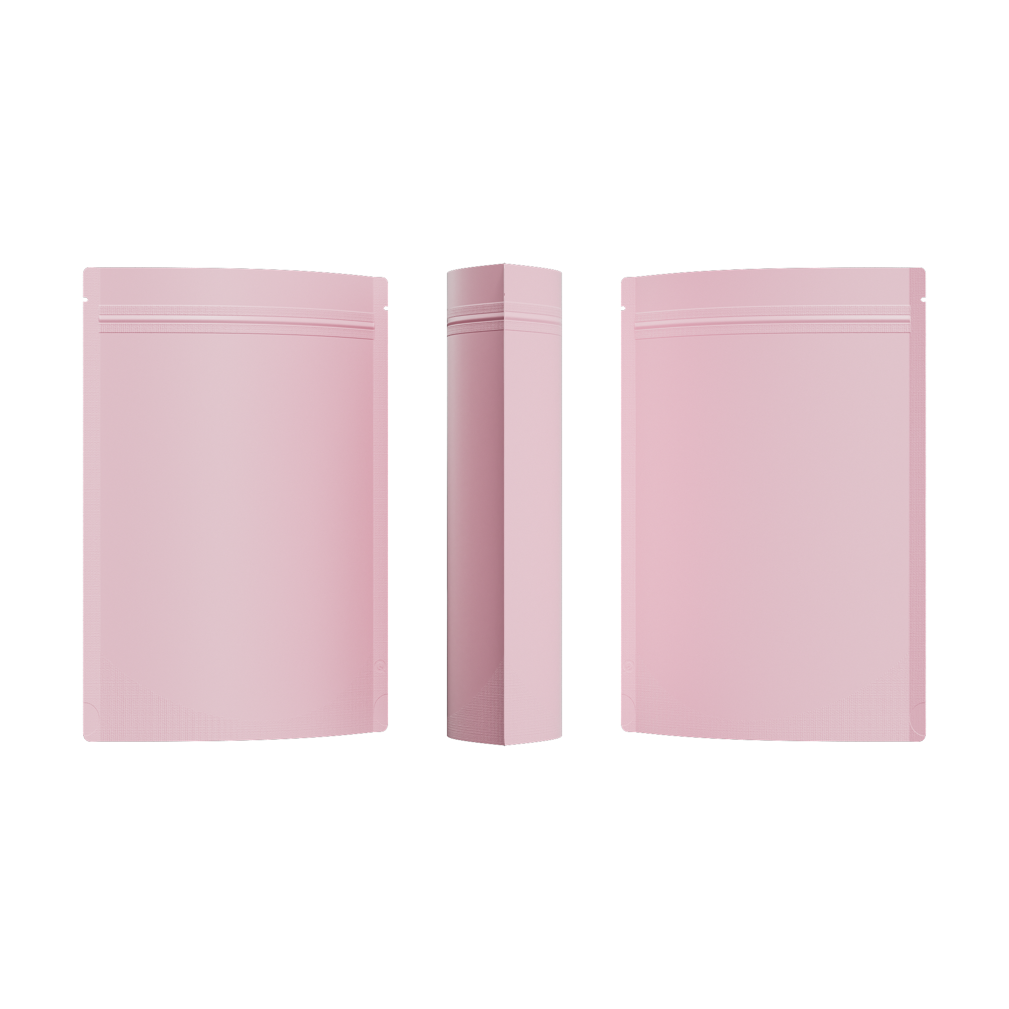 Matte Perfect Pink Mylar Stand Strong® Bags with Rounded Corners