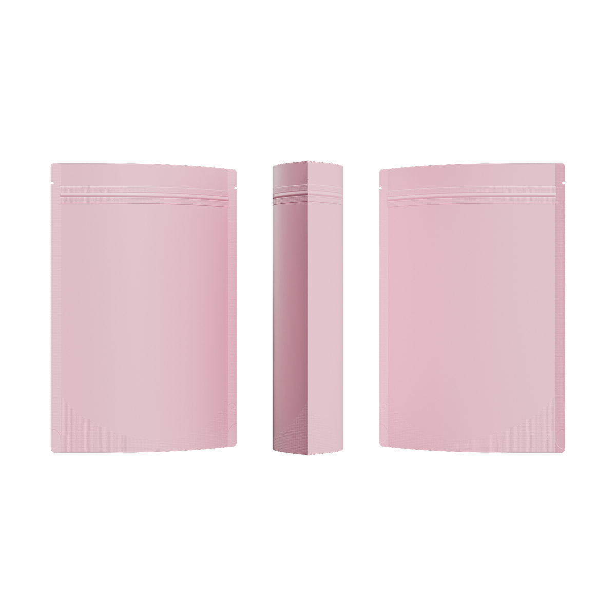 Matte Perfect Pink Mylar Stand Strong® Bags with Rounded Corners