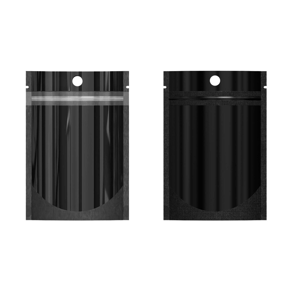 Customizable Single Side Glossy Color Metallic Mylar Stand Up Zipper Seal Bags with Round Hang-Hole (Basic Printing)