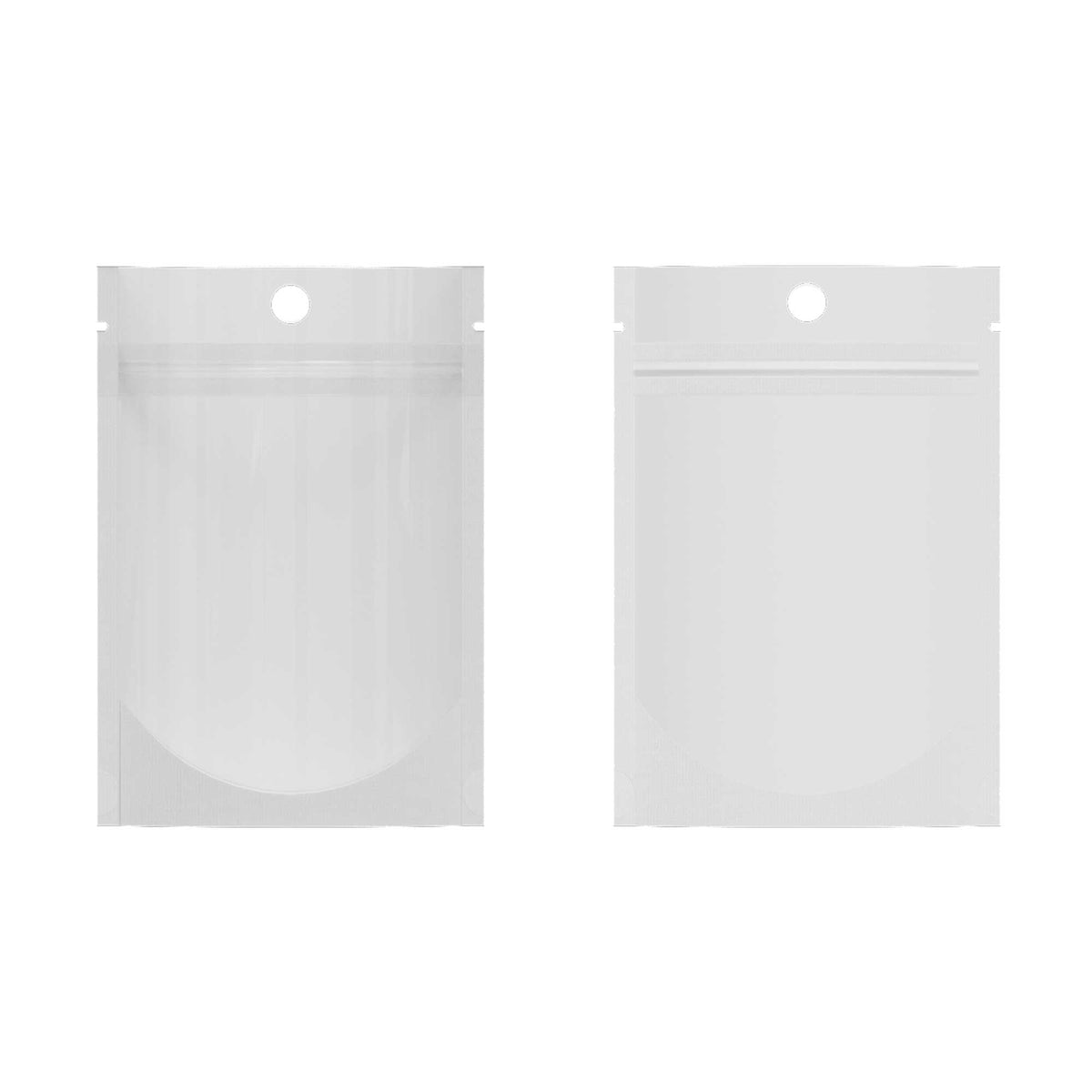 Customizable Single Side Glossy Color Metallic Mylar Stand Up Zipper Seal Bags with Round Hang-Hole (Basic Printing)