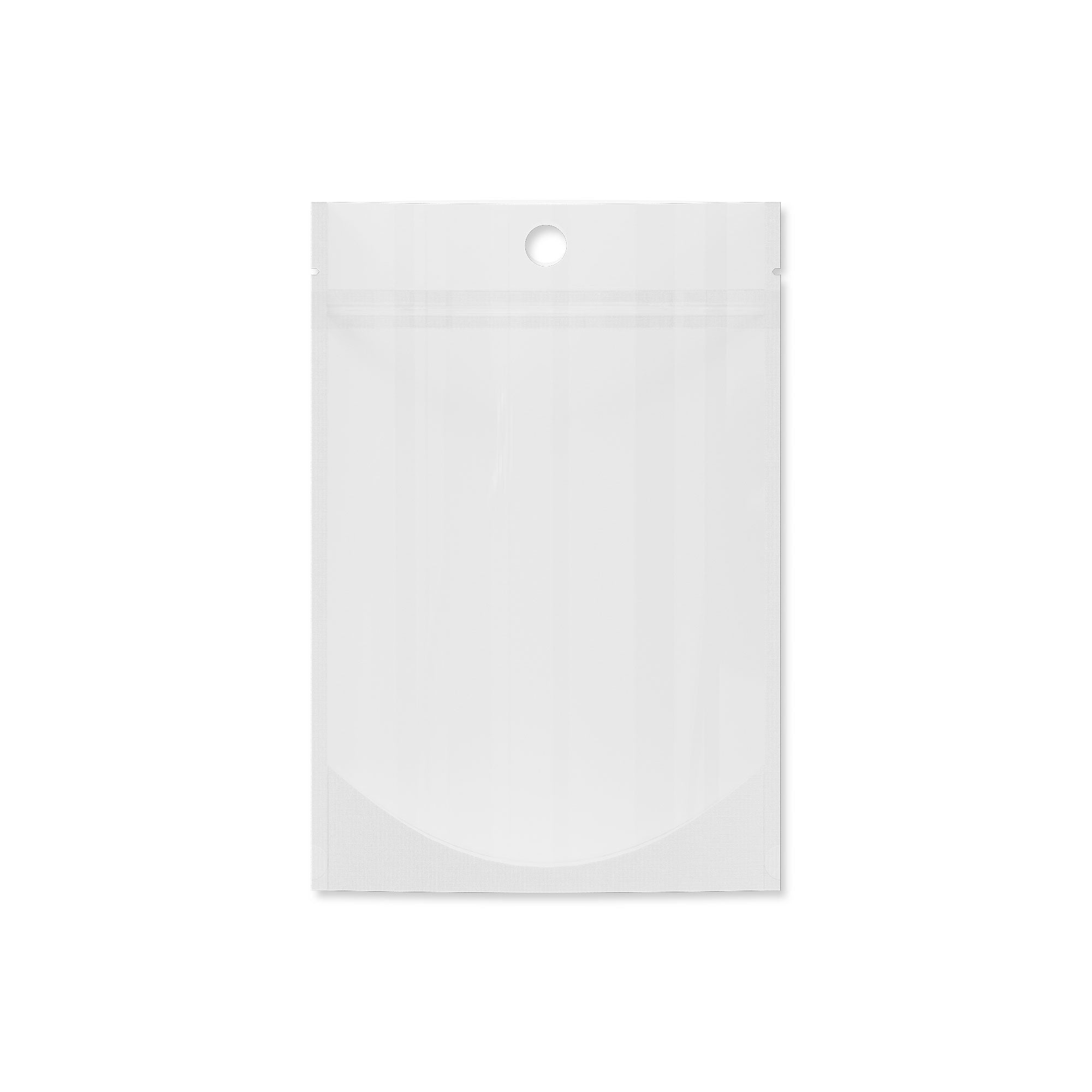 Customizable Single Side Glossy Color Metallic Mylar Stand Up Zipper Seal Bags with Round Hang-Hole (Full Customization)