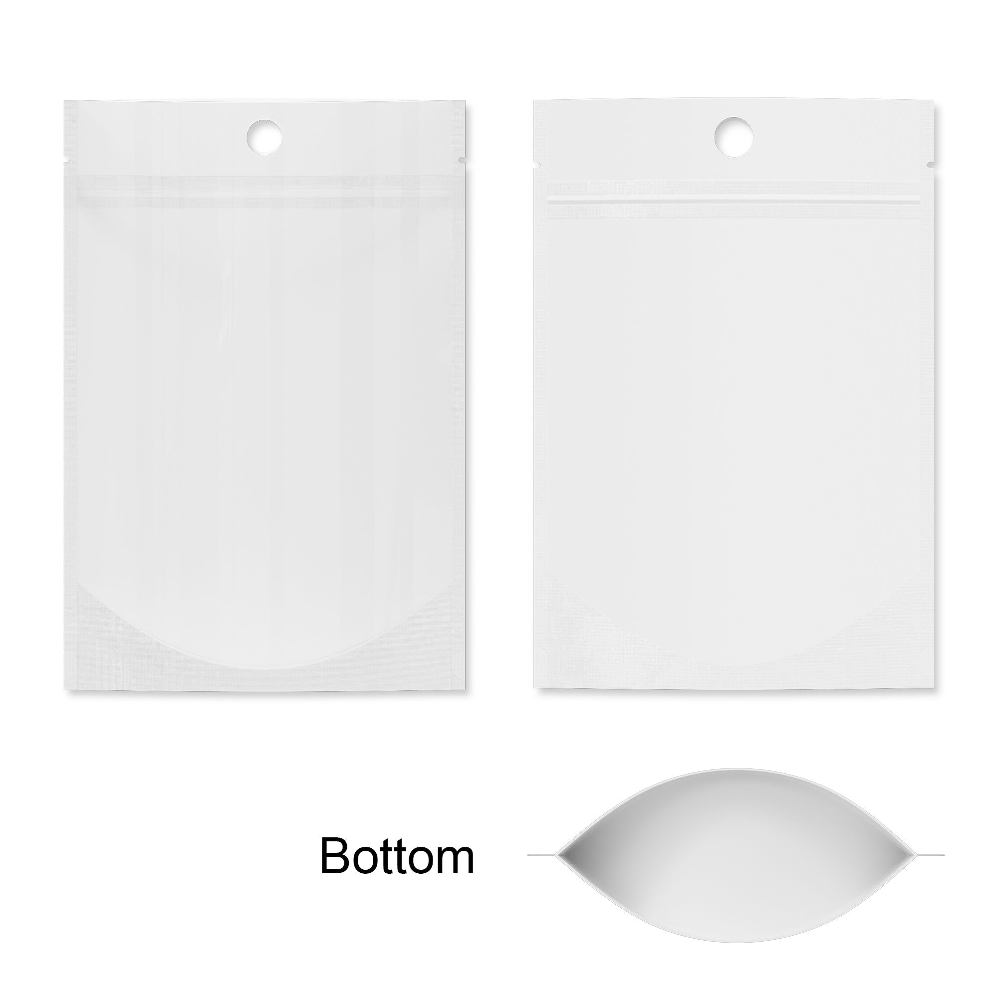Customizable Single Side Glossy Color Metallic Mylar Stand Up Zipper Seal Bags with Round Hang-Hole (Full Customization)