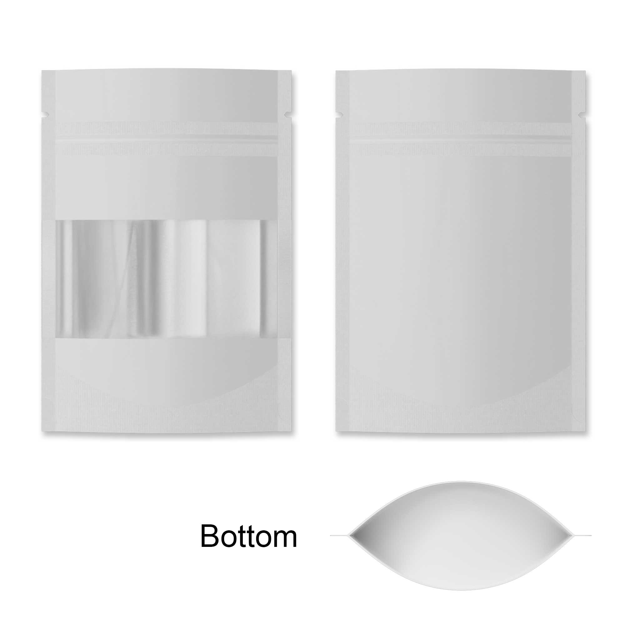 Customizable Glossy Metallic Foil with Transparent Window Stand Up Zipper Seal Bags (Full Customization)