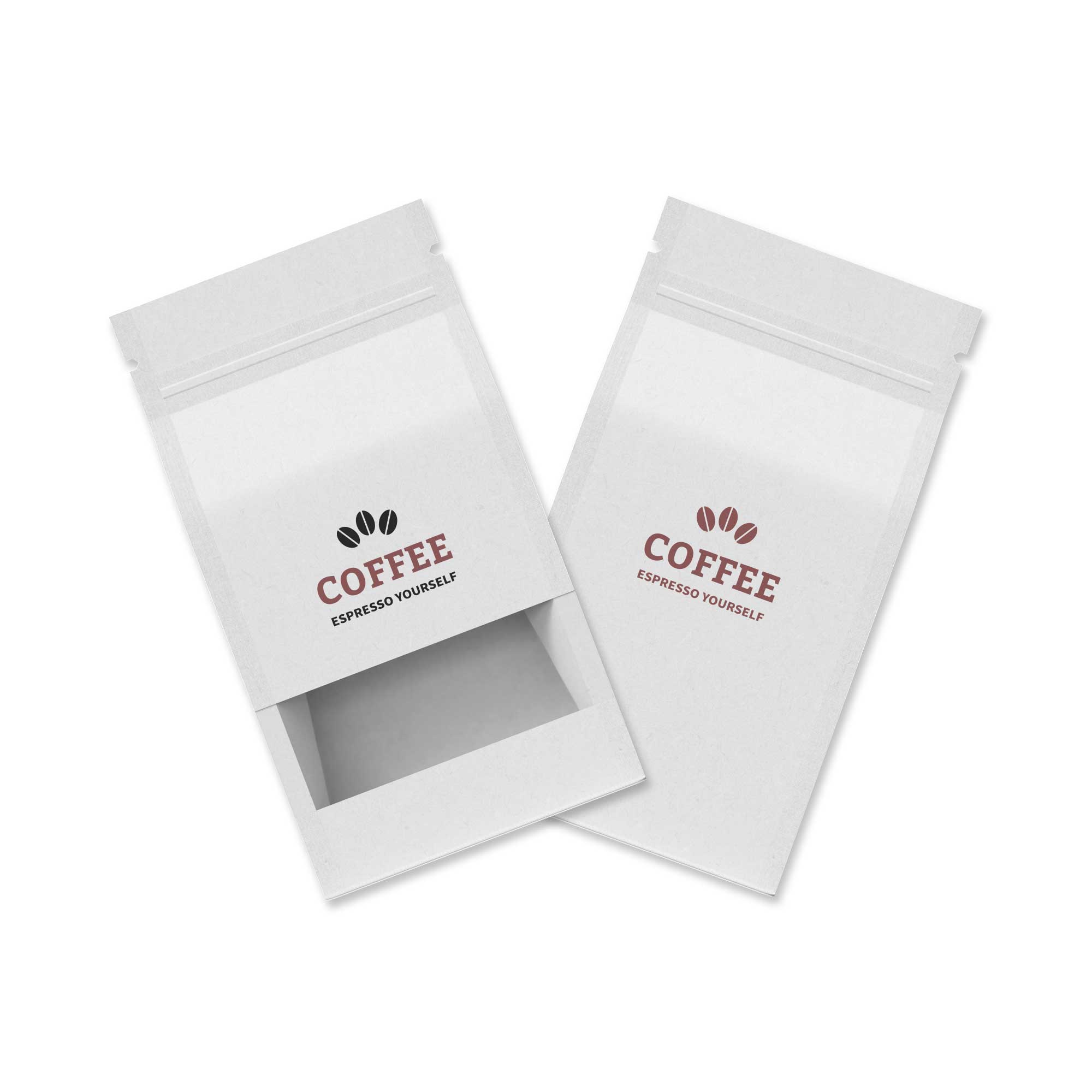 Customizable Kraft Parchment White Paper Side Gusset with Translucent Window Stand Up Zipper Bags (Basic Printing)