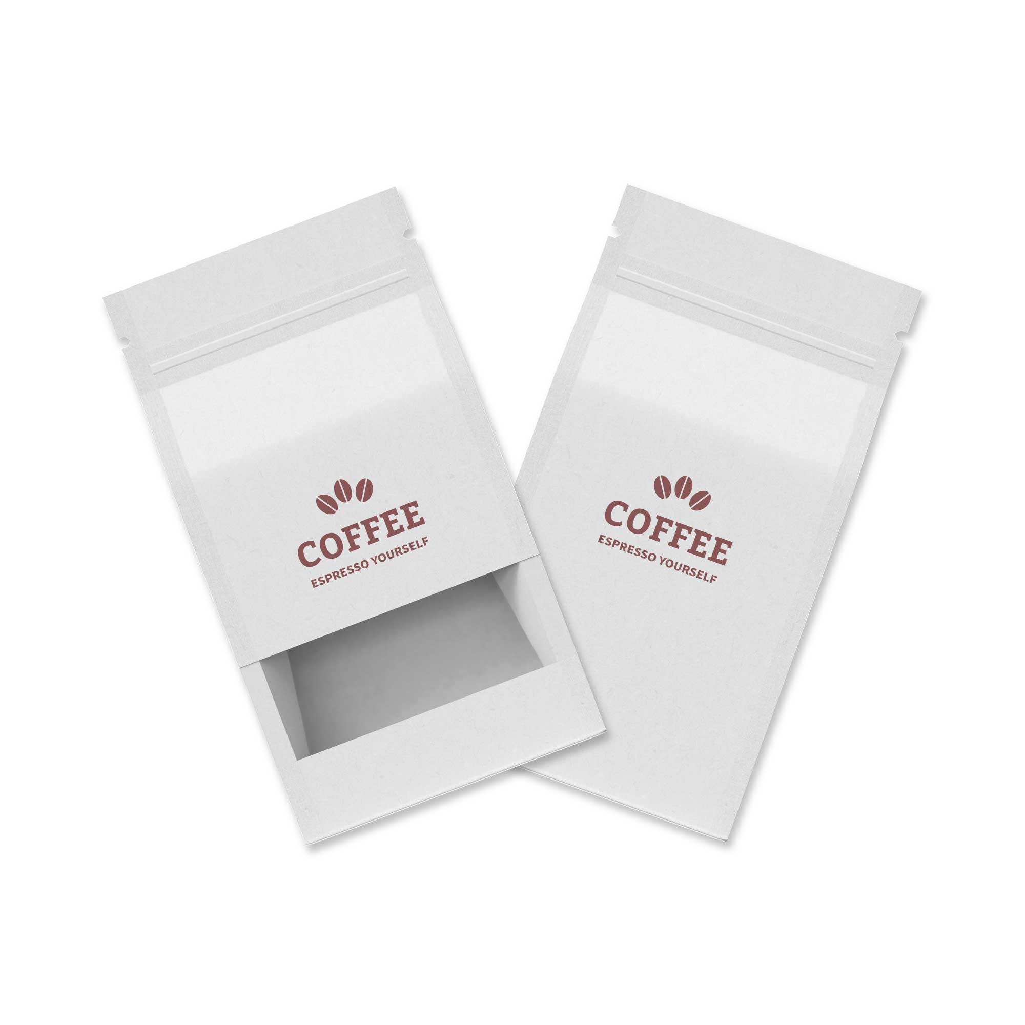 Customizable Kraft Parchment White Paper Side Gusset with Translucent Window Stand Up Zipper Bags (Basic Printing)