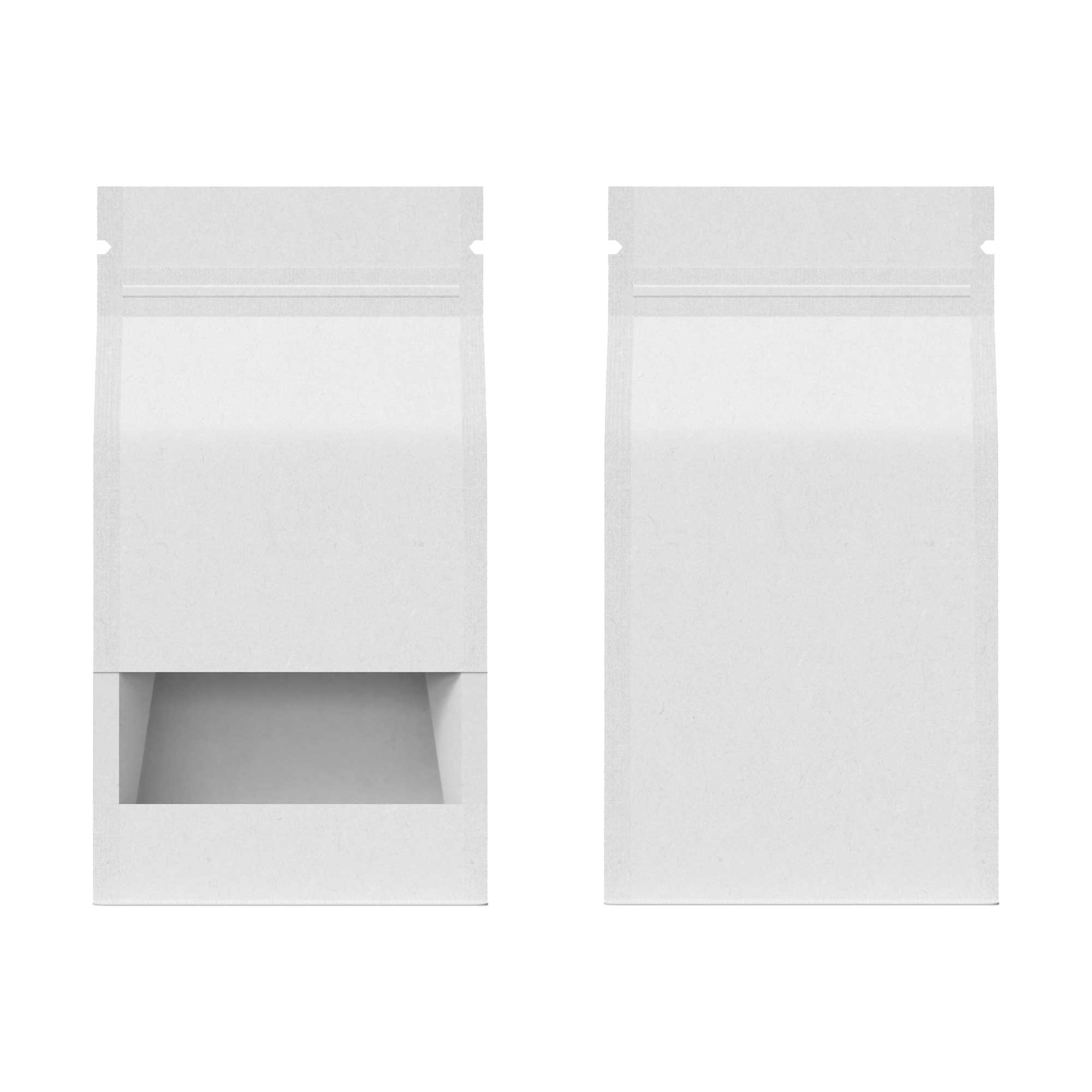 Customizable Kraft Parchment White Paper Side Gusset with Translucent Window Stand Up Zipper Bags (Basic Printing)