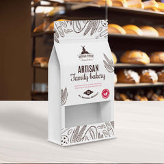 Customizable Kraft Parchment White Paper Side Gusset with Translucent Window Stand Up Zipper Seal Bags (Full Customization)