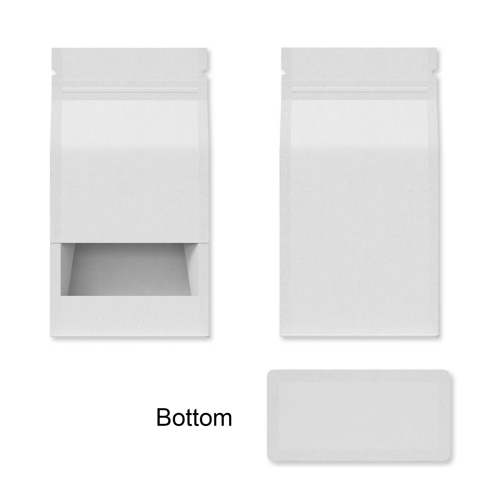 Customizable Kraft Parchment White Paper Side Gusset with Translucent Window Stand Up Zipper Seal Bags (Full Customization)